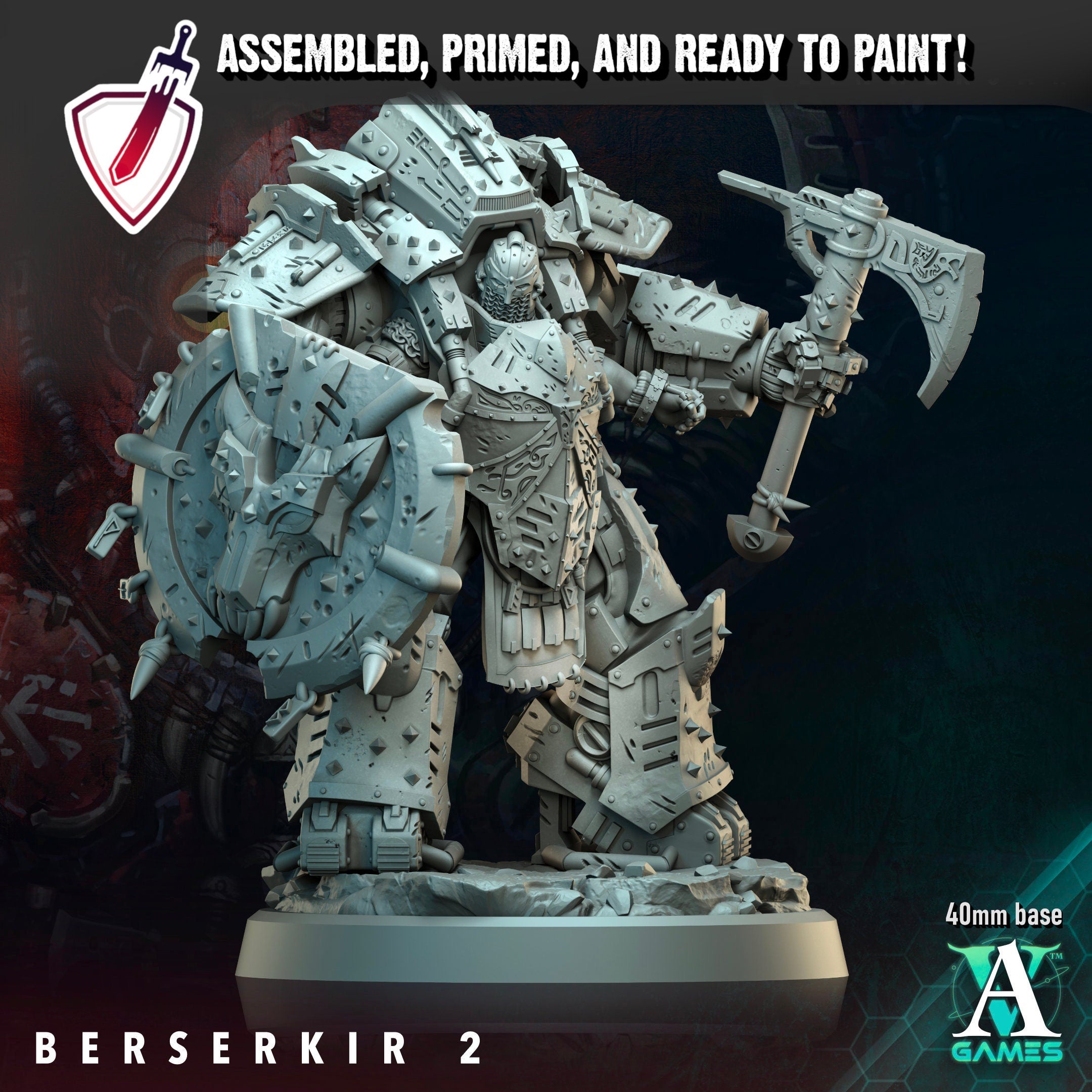 Berserkir | Miniatures by Archvillain Games | Resin Mini for Tabletop Gaming, D&D, Wargaming, Painting | Assembled and Primed - Brush and Battle