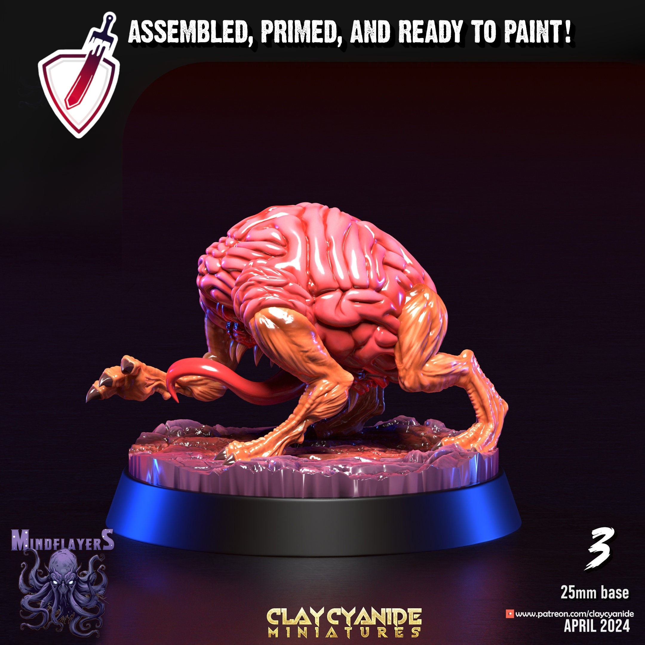 Intellect Devourers | Miniatures by Clay Cyanide | Resin Mini For Tabletop Gaming, D&D, Pathfinder, and Painting | Assembled and Primed - Brush and Battle