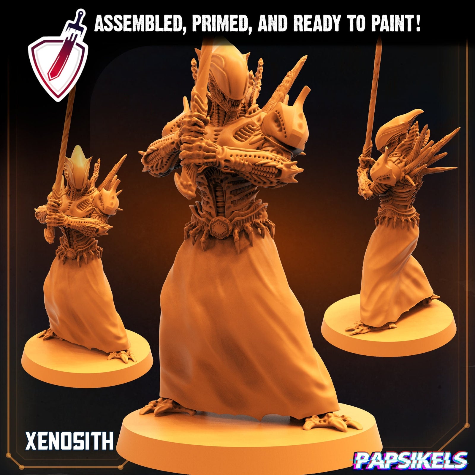 Xenosith | Miniature by Papsikels | Resin Mini For Tabletop RPGs, Wargaming, and Painting | Assembled and Primed - Brush and Battle