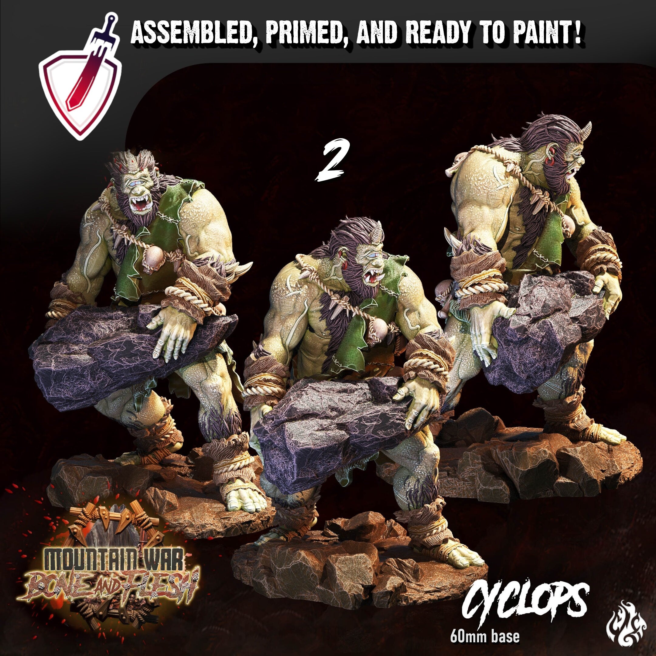 Cyclops | Miniatures by Crippled God Foundry | Resin Mini For Tabletop Gaming, D&D, Pathfinder, and Painting | Assembled and Primed - Brush and Battle