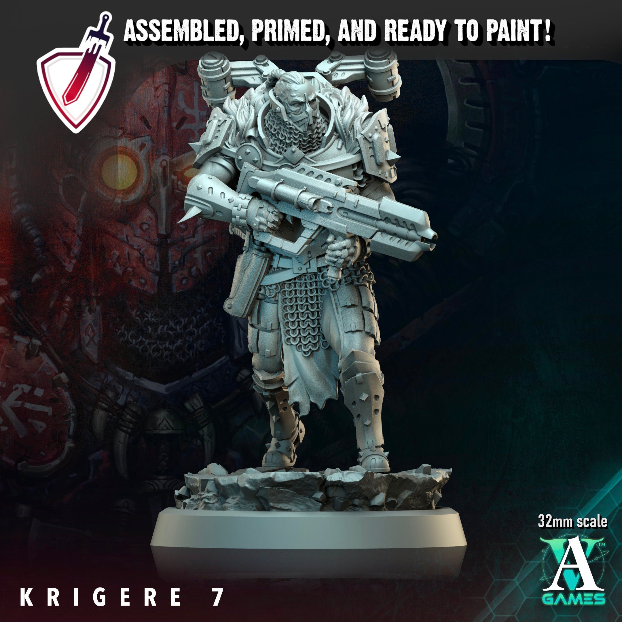 Krigere (6-11) | Miniatures by Archvillain Games | Resin Mini for Tabletop Gaming, D&D, Wargaming, Painting | Assembled and Primed - Brush and Battle