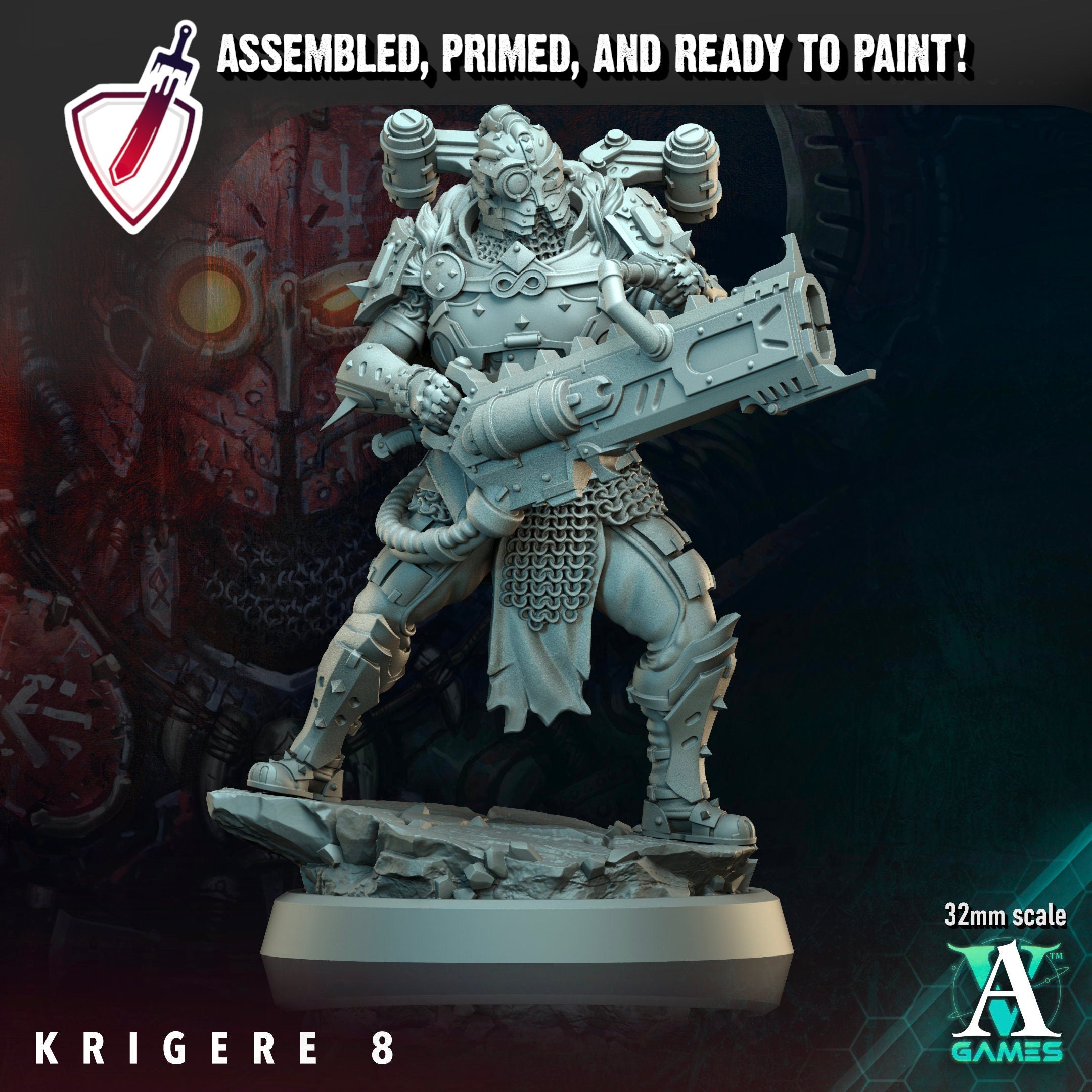 Krigere (6-11) | Miniatures by Archvillain Games | Resin Mini for Tabletop Gaming, D&D, Wargaming, Painting | Assembled and Primed - Brush and Battle