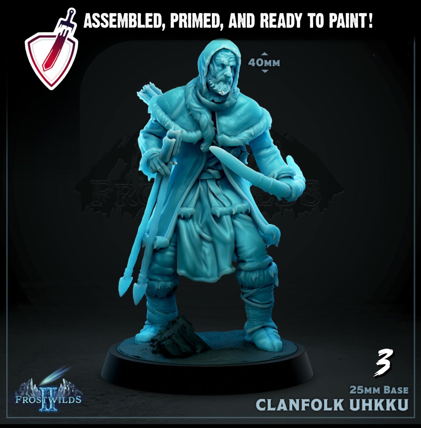 Clanfolk | Miniatures by Mammoth Factory | Resin Mini For Tabletop Gaming, D&D, Pathfinder, and Painting | Assembled and Primed