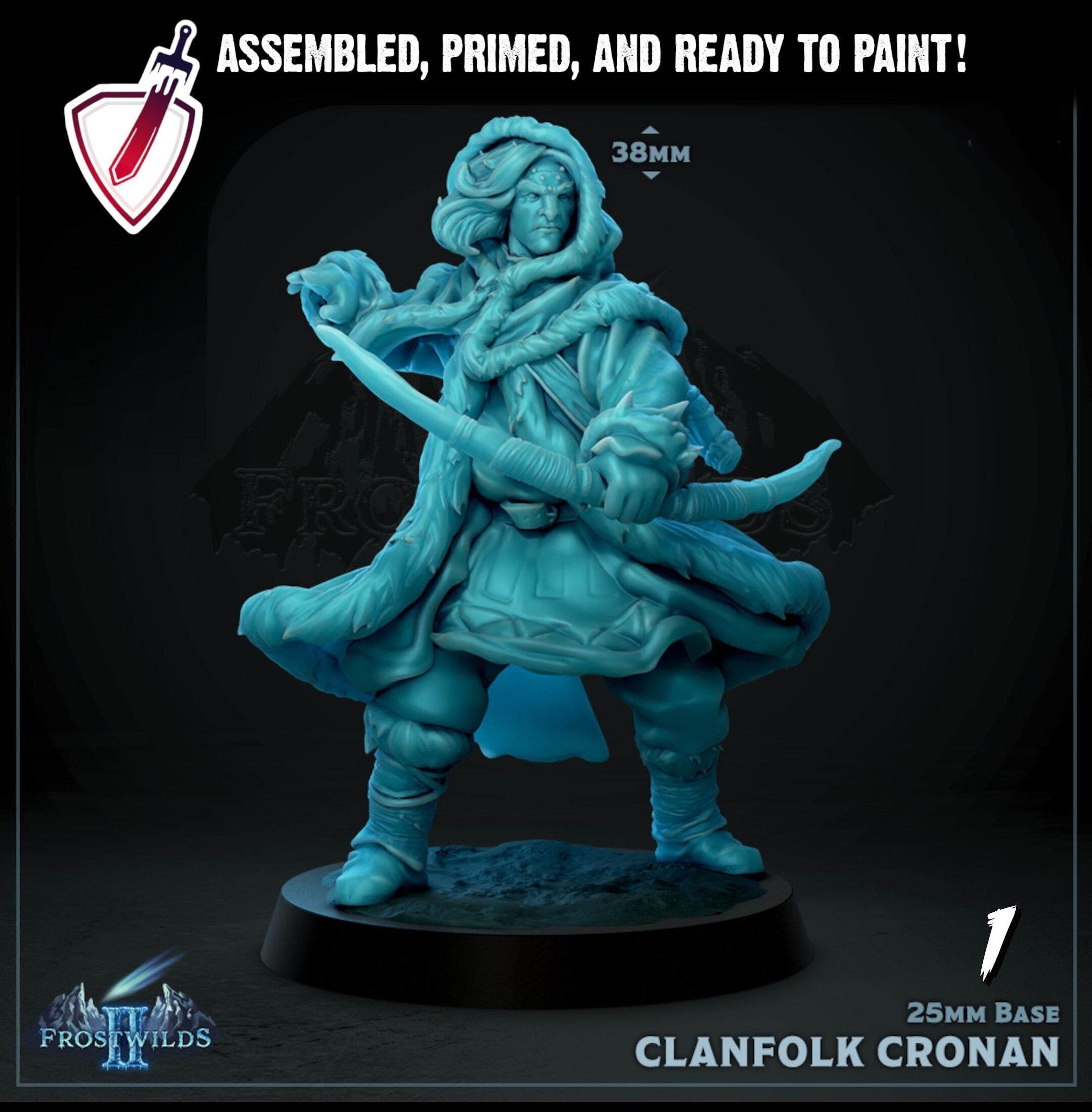 Clanfolk | Miniatures by Mammoth Factory | Resin Mini For Tabletop Gaming, D&D, Pathfinder, and Painting | Assembled and Primed