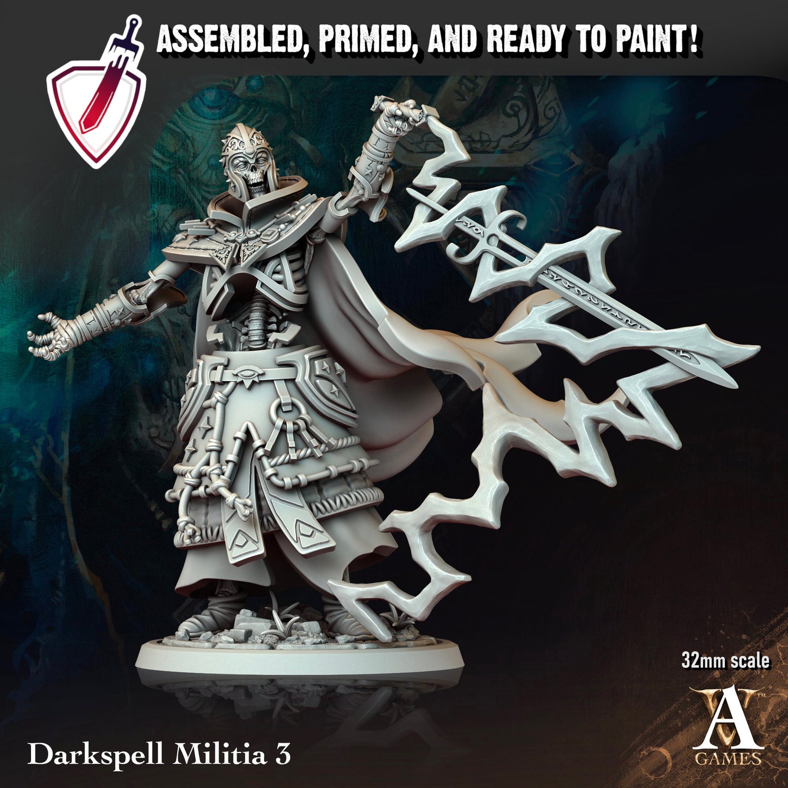 Darkspell Militia | Miniatures By Archvillain Games | For Tabletop Gaming, D&D, Pathfinder, And Painting | Assembled And Primed - Brush and Battle