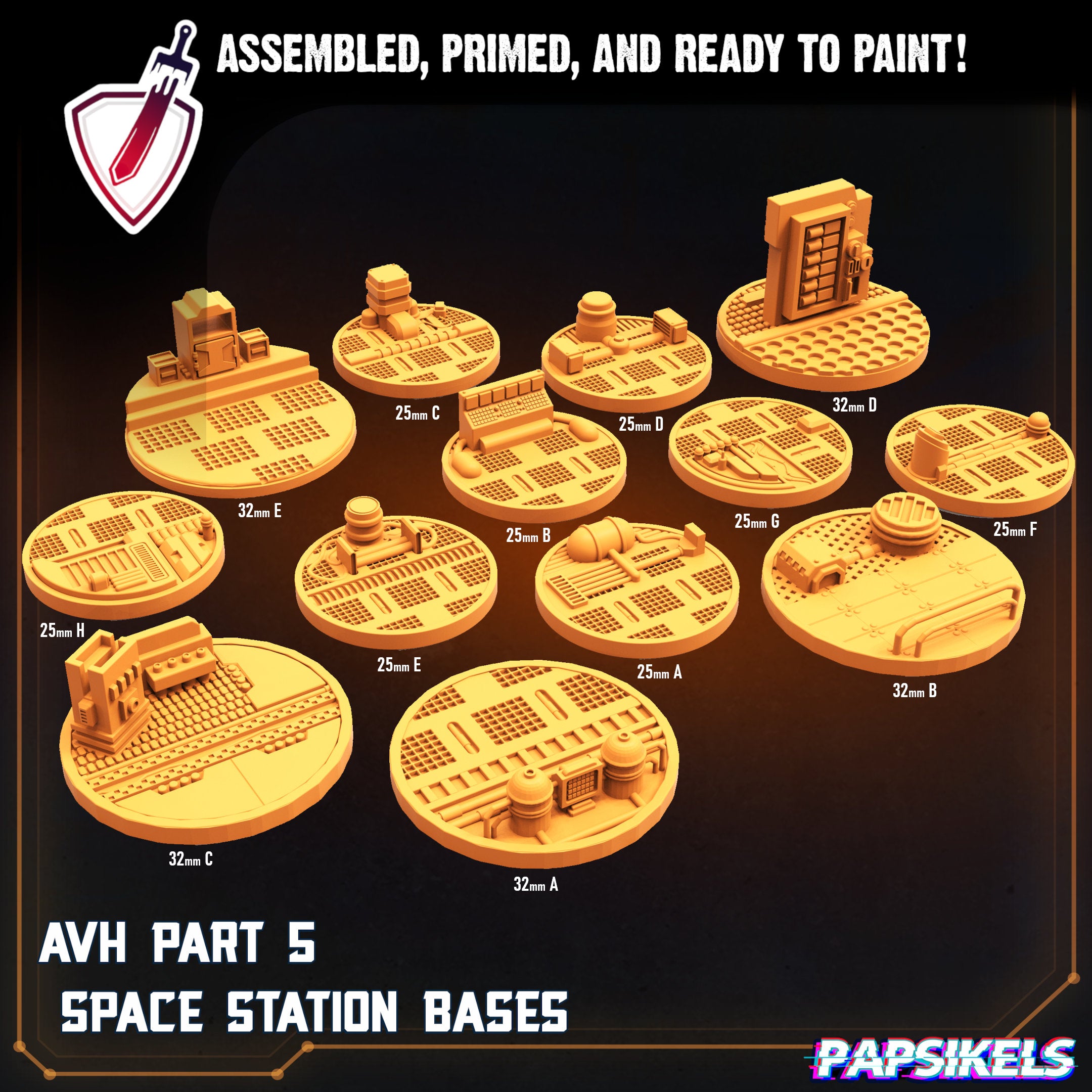 Omega Battle Knight Armor Golem B | Miniature by Papsikels | Resin Mini For Tabletop RPGs, Wargaming, and Painting | Assembled and Primed - Brush and Battle