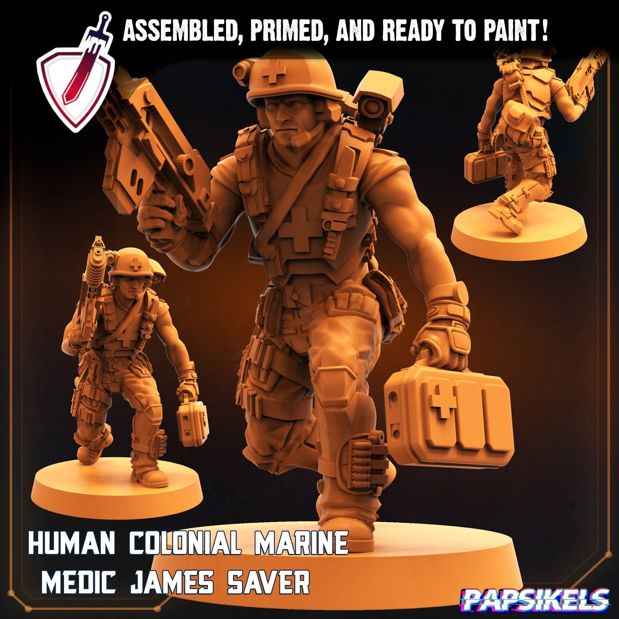 Colonial Medic - James Saver | Miniature by Papsikels | Resin Mini For Tabletop Gaming, D&D, Pathfinder, Painting | Assembled and Primed - Brush and Battle