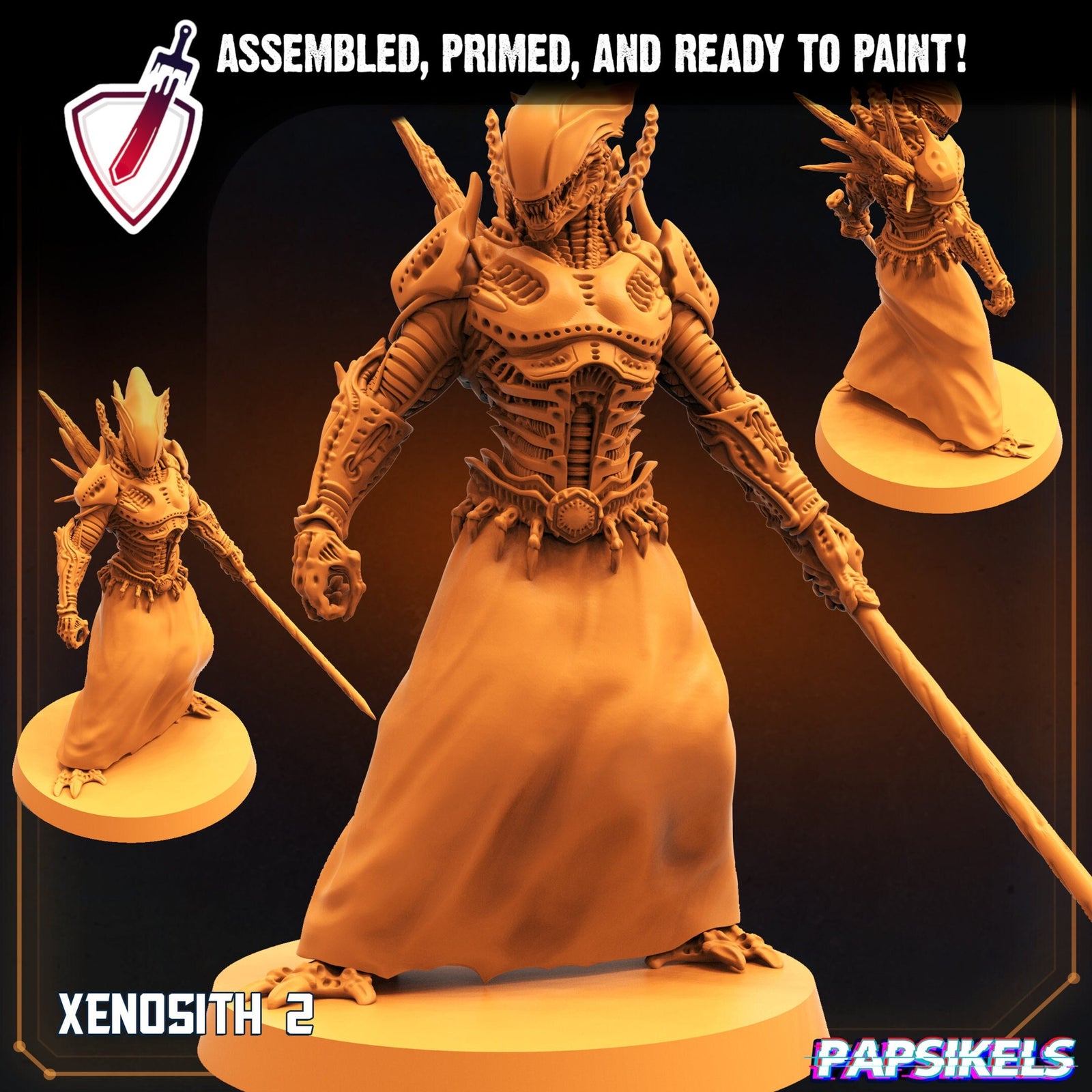 Xenosith 2 | Miniature by Papsikels | Resin Mini For Tabletop RPGs, Wargaming, and Painting | Assembled and Primed - Brush and Battle