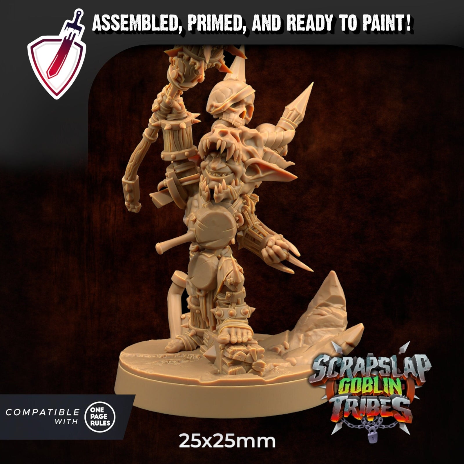 Goblin Scrap Chief | Miniature By Dragon Trappers Lodge | For Tabletop Gaming, D&D, Pathfinder, Painting | Assembled And Primed - Brush and Battle