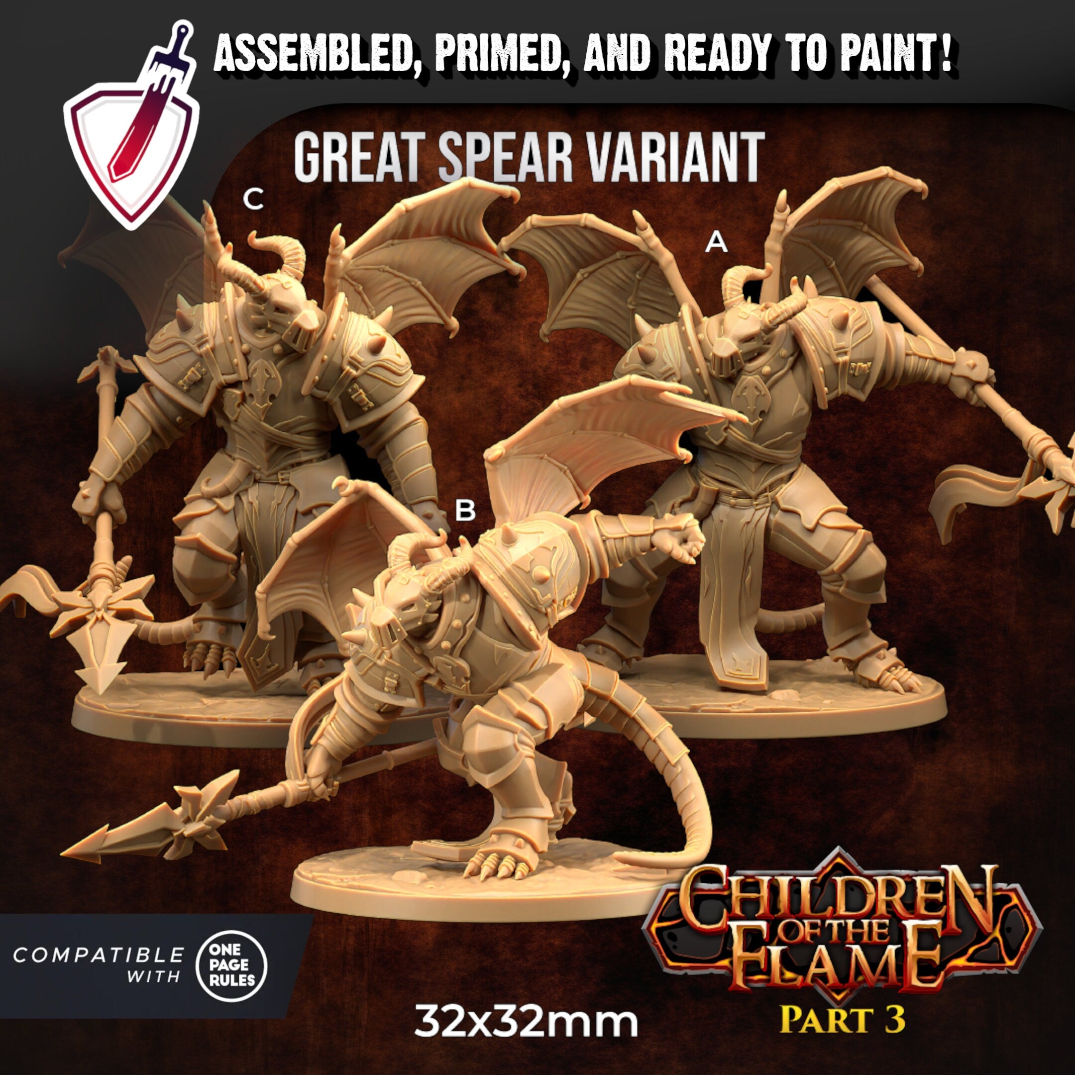 Wyrmblood Vengeant | Miniatures By Dragon Trappers Lodge | For Tabletop Gaming, D&D, Pathfinder, Painting | Assembled And Primed - Brush and Battle