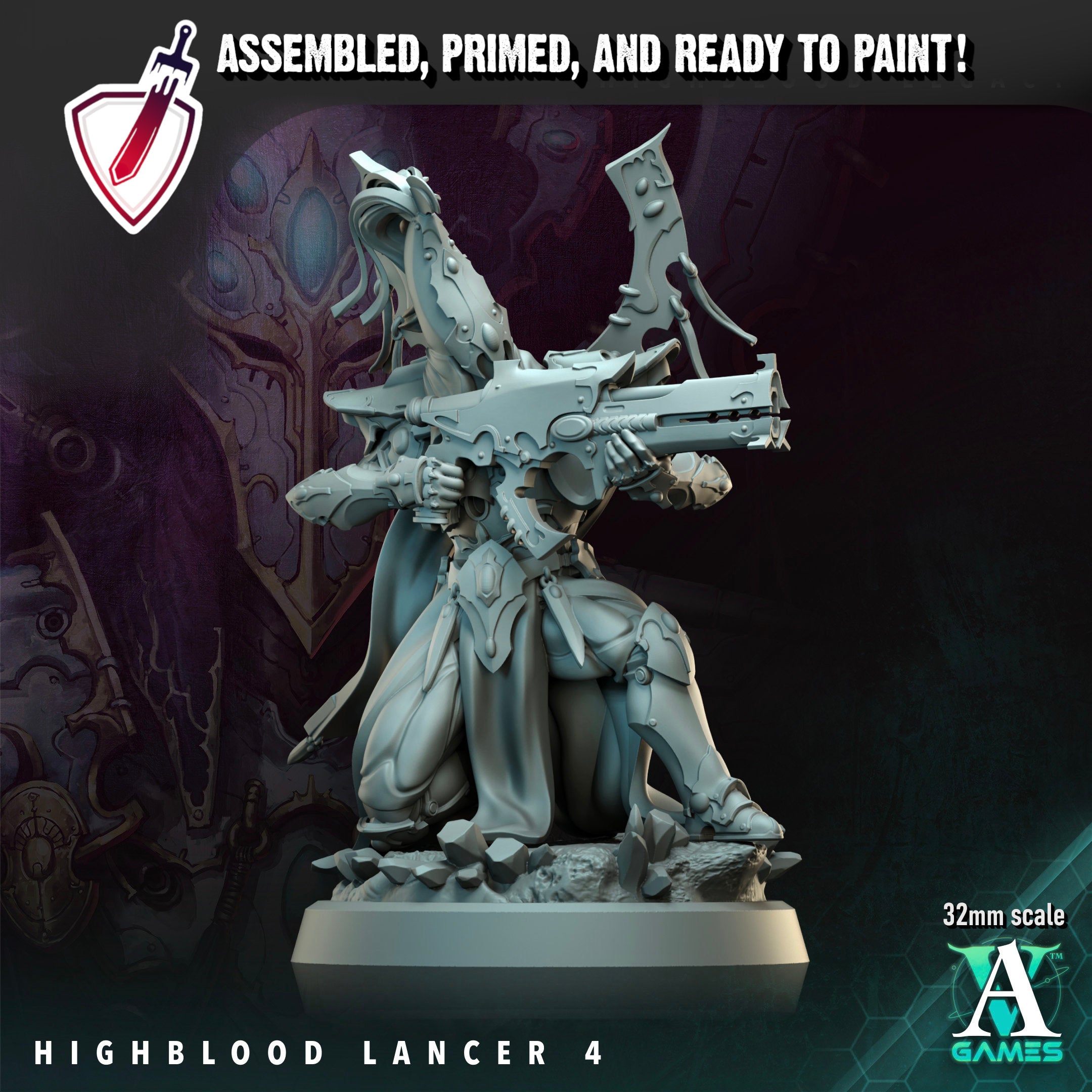 Highblood Lancers | Miniatures By Archvillain Games | For Tabletop Gaming, D&D, Wargaming, And Painting | Assembled And Primed - Brush and Battle