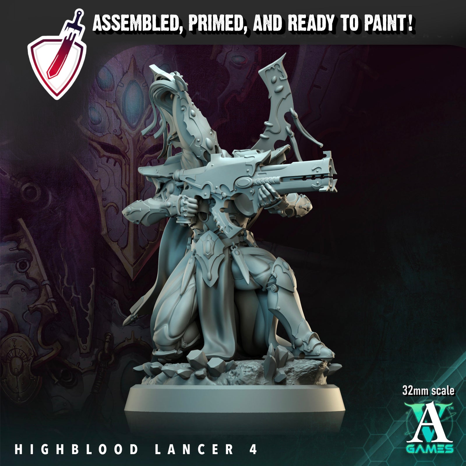 Highblood Lancers | Miniatures By Archvillain Games | For Tabletop Gaming, D&D, Wargaming, And Painting | Assembled And Primed - Brush and Battle