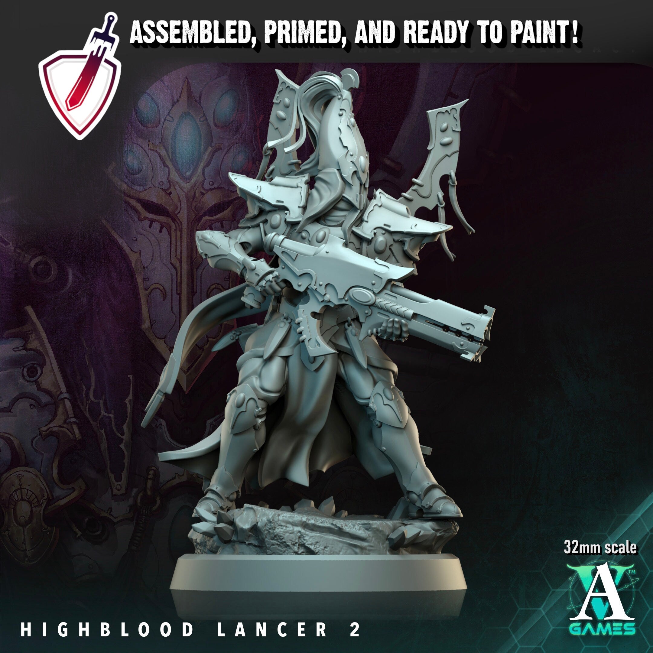 Highblood Lancers | Miniatures By Archvillain Games | For Tabletop Gaming, D&D, Wargaming, And Painting | Assembled And Primed - Brush and Battle