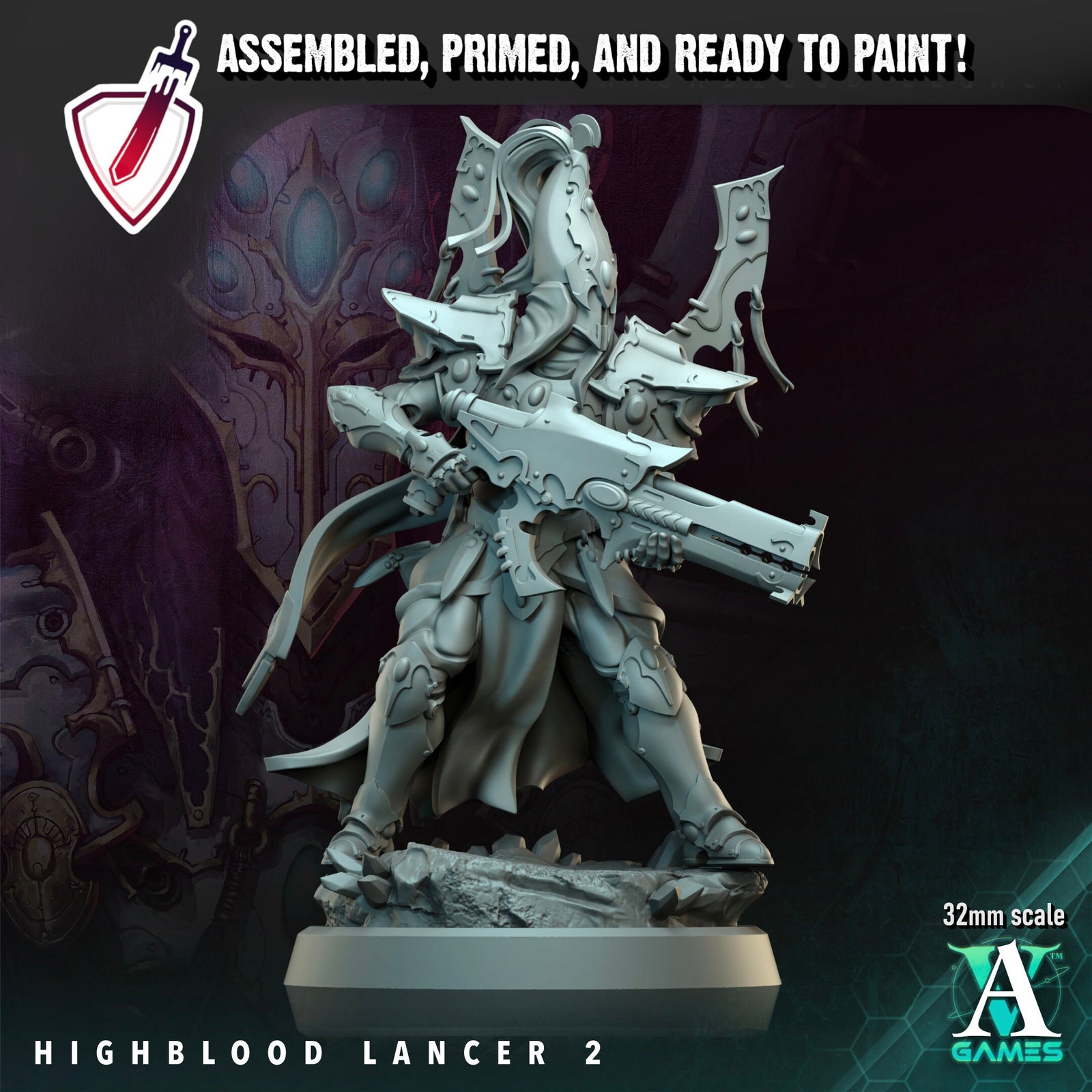 Highblood Lancers | Miniatures By Archvillain Games | For Tabletop Gaming, D&D, Wargaming, And Painting | Assembled And Primed - Brush and Battle
