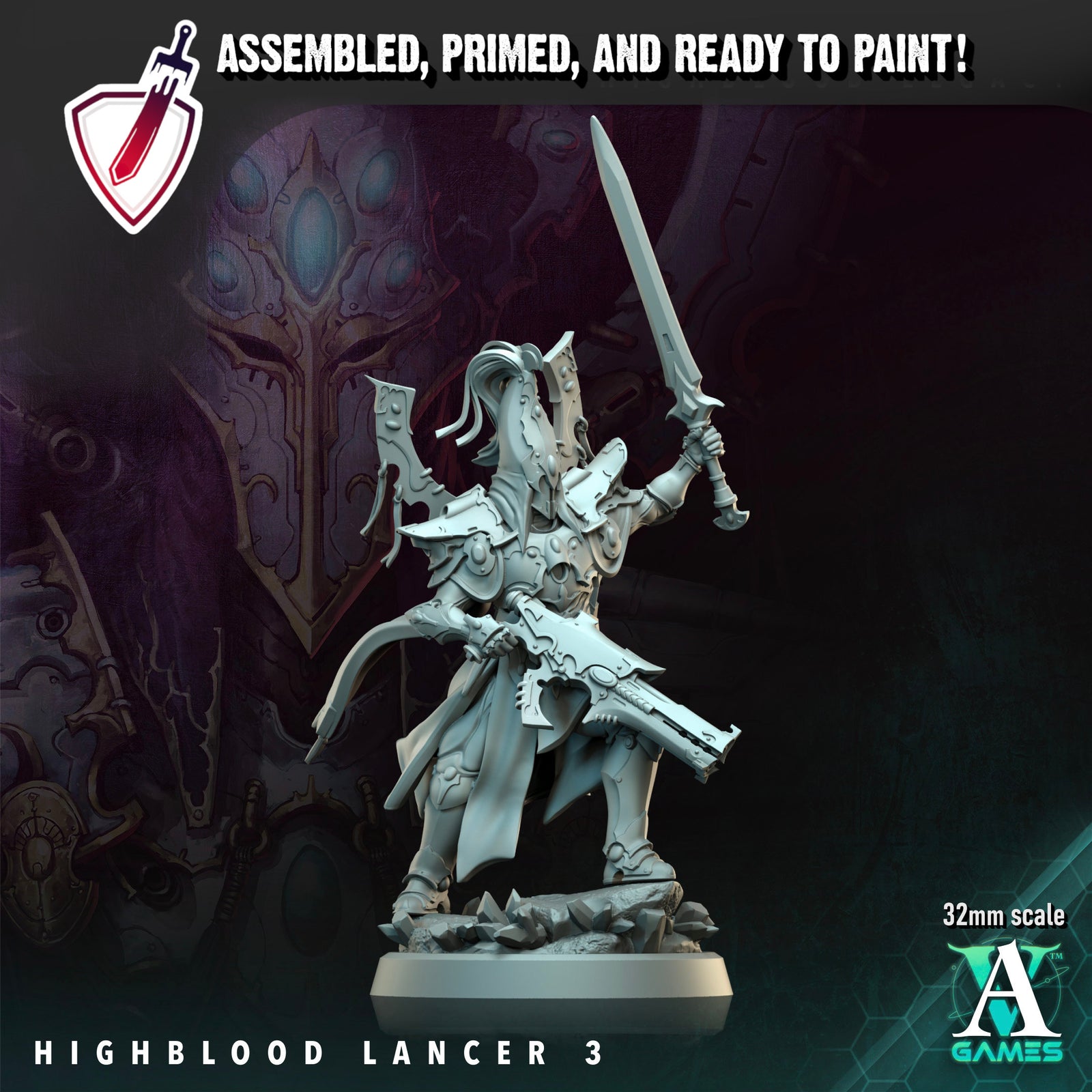 Highblood Lancers | Miniatures By Archvillain Games | For Tabletop Gaming, D&D, Wargaming, And Painting | Assembled And Primed - Brush and Battle