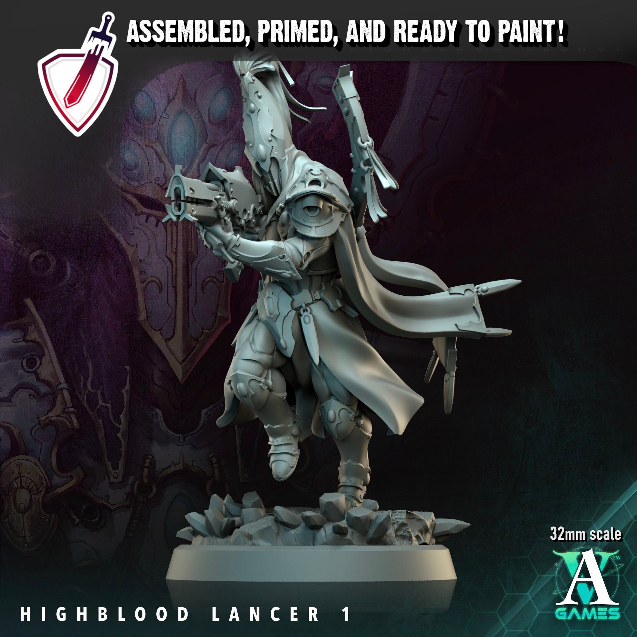 Highblood Lancers | Miniatures By Archvillain Games | For Tabletop Gaming, D&D, Wargaming, And Painting | Assembled And Primed - Brush and Battle