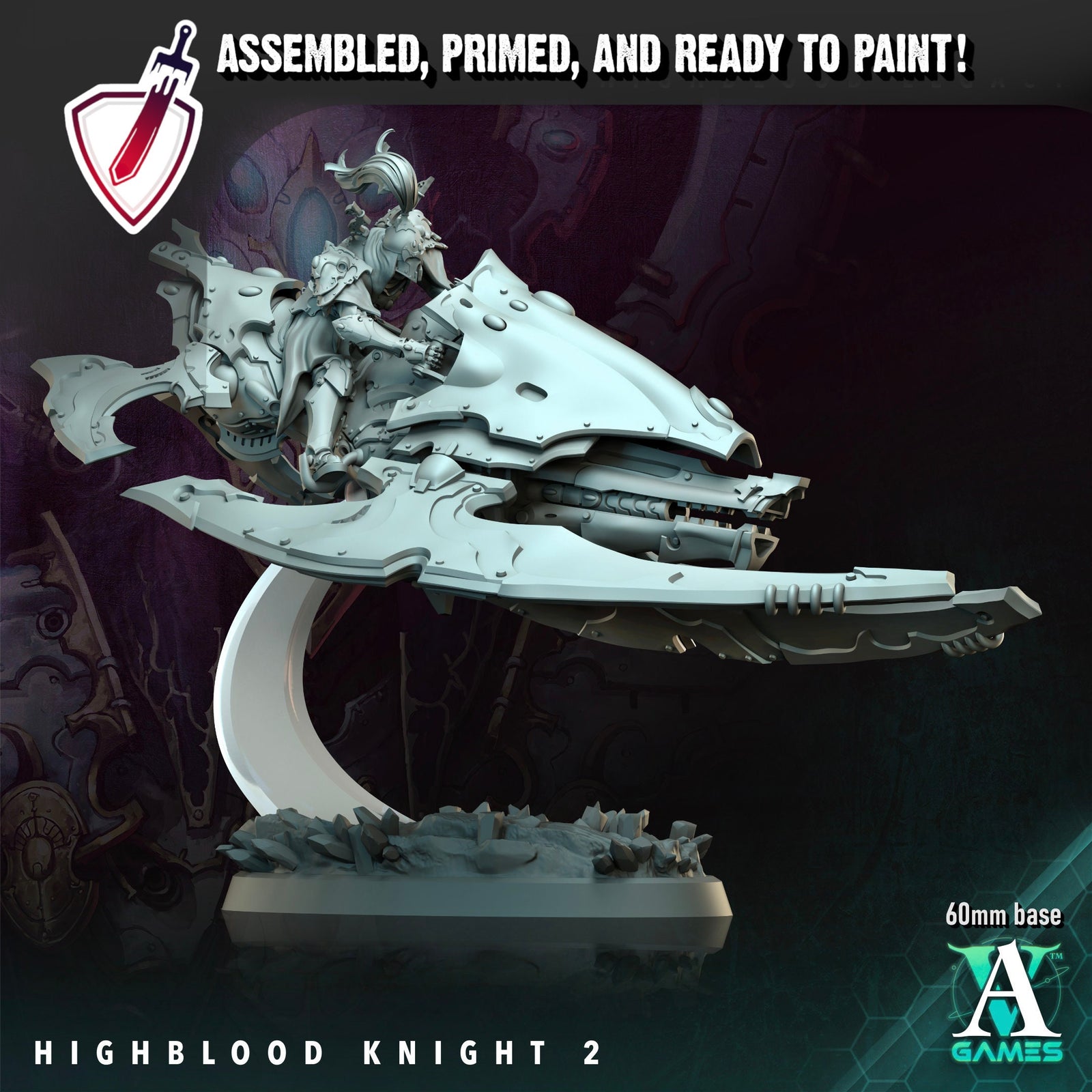 Highblood Knights | Miniatures By Archvillain Games | For Tabletop Gaming, D&D, Wargaming, And Painting | Assembled And Primed - Brush and Battle