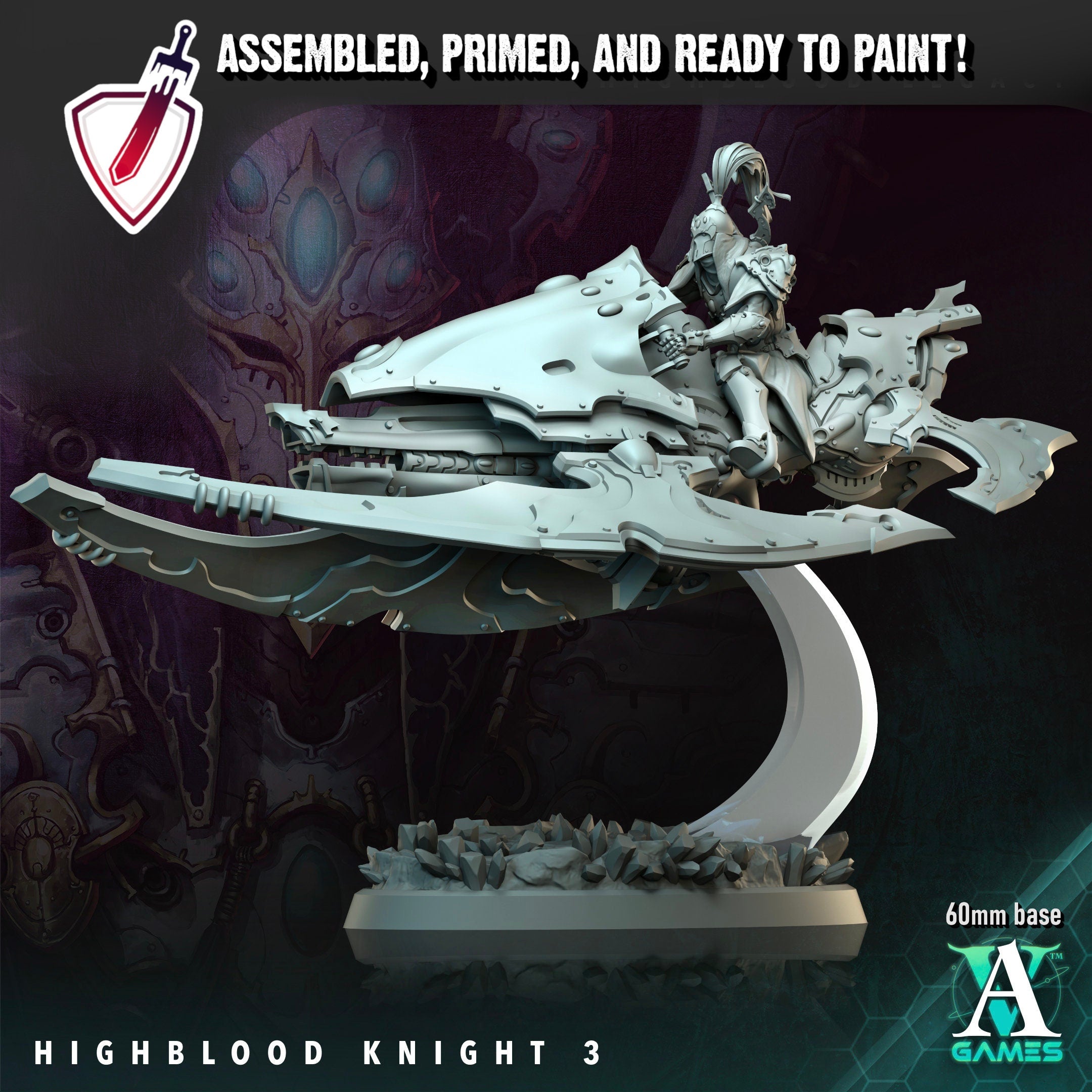 Highblood Knights | Miniatures By Archvillain Games | For Tabletop Gaming, D&D, Wargaming, And Painting | Assembled And Primed - Brush and Battle