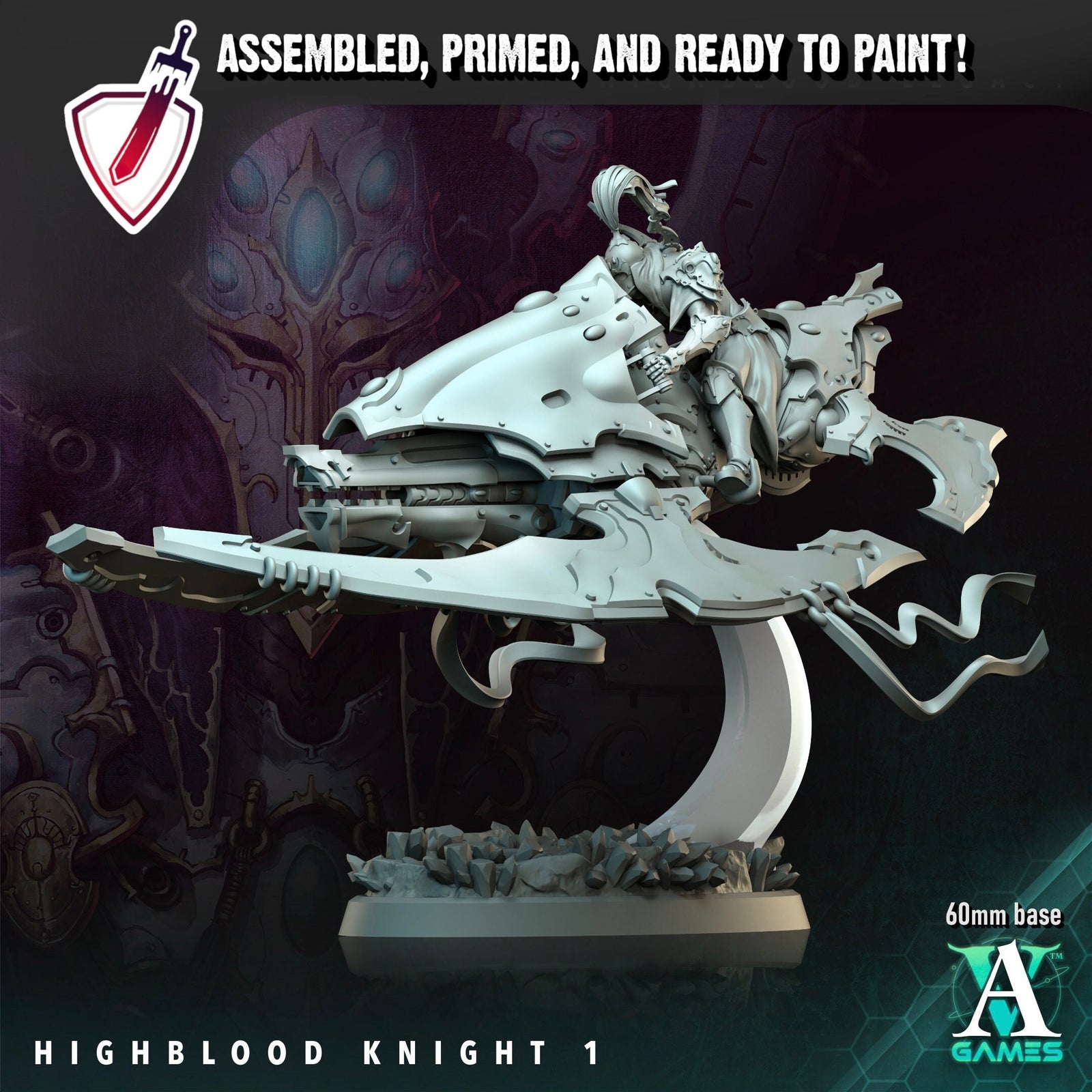 Highblood Knights | Miniatures By Archvillain Games | For Tabletop Gaming, D&D, Wargaming, And Painting | Assembled And Primed - Brush and Battle