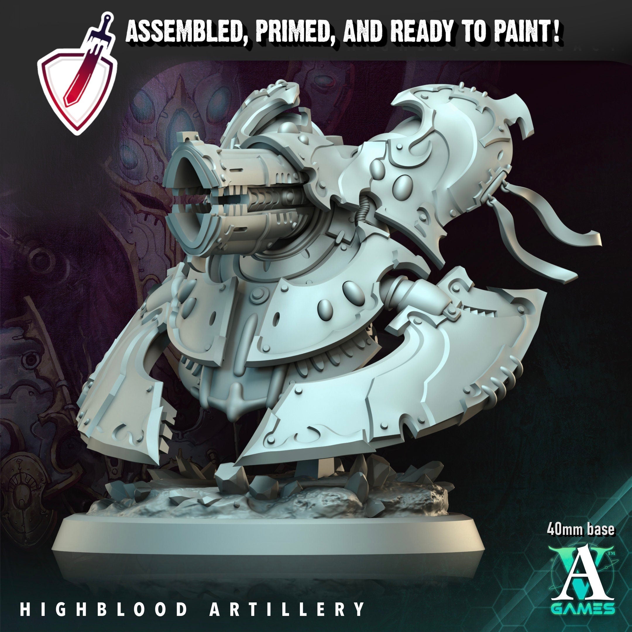 Highblood Artillery | Miniature By Archvillain Games | For Tabletop Gaming, D&D, Wargaming, And Painting | Assembled And Primed - Brush and Battle