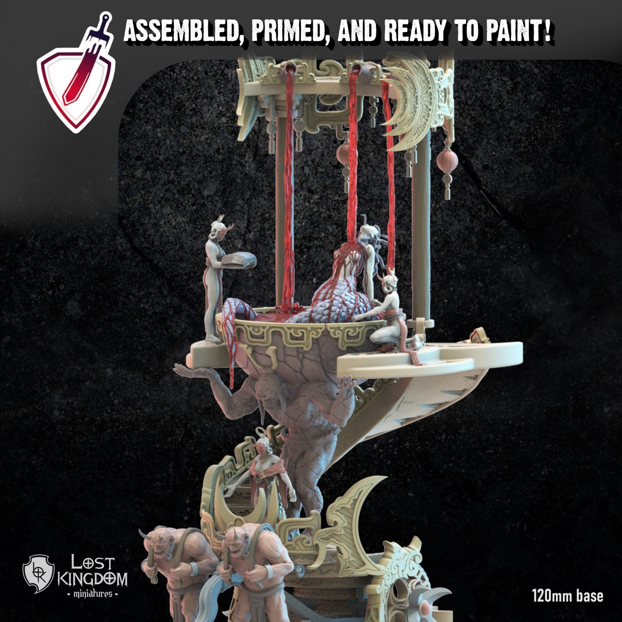 Ketsueki Altar | (Massive) Miniature By Lost Kingdom | For Tabletop Gaming, D&D, Pathfinder, Wargames, And Painting | Assembled And Primed - Brush and Battle