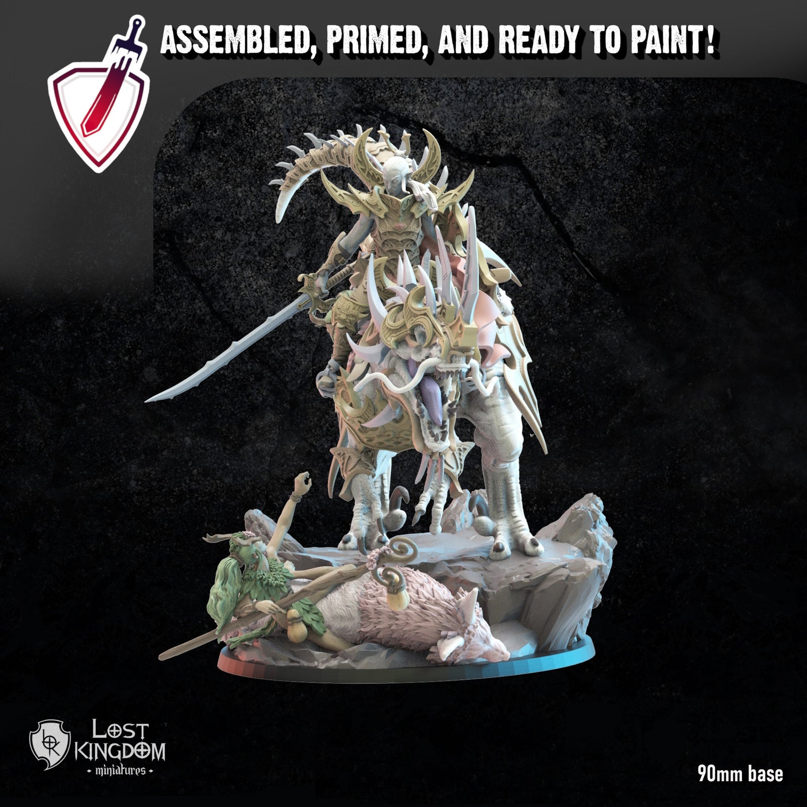 Ashura The Destroyer | (Massive) Miniature By Lost Kingdom | For Tabletop Gaming, D&D, Pathfinder, Wargames, Painting | Assembled And Primed - Brush and Battle