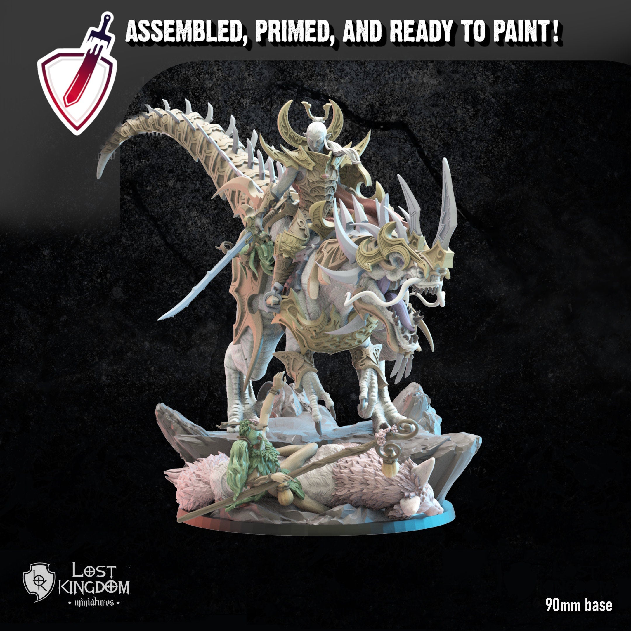Ashura The Destroyer | (Massive) Miniature By Lost Kingdom | For Tabletop Gaming, D&D, Pathfinder, Wargames, Painting | Assembled And Primed - Brush and Battle