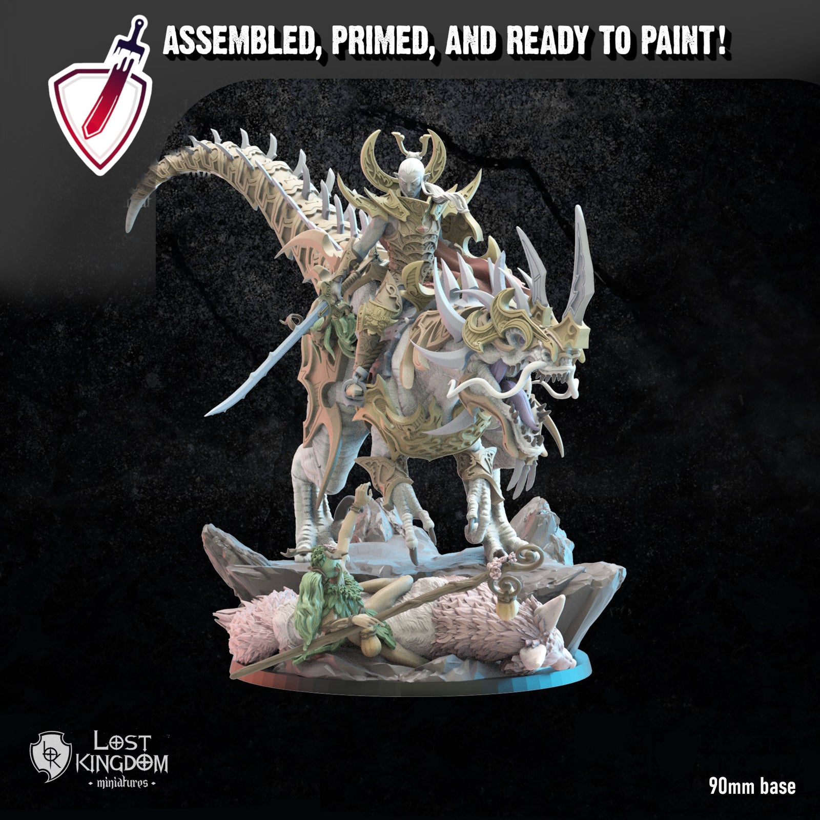 Ashura The Destroyer | (Massive) Miniature By Lost Kingdom | For Tabletop Gaming, D&D, Pathfinder, Wargames, Painting | Assembled And Primed - Brush and Battle