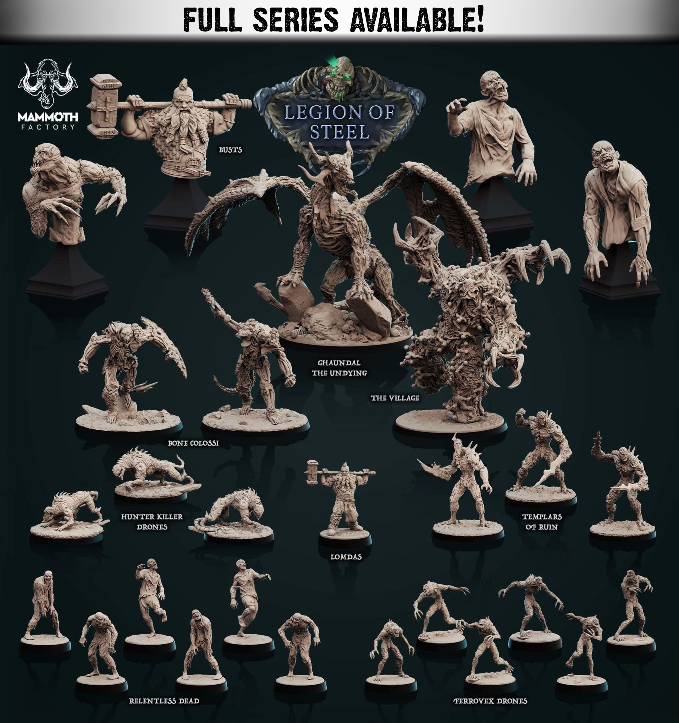 Templars of Ruin | Miniatures by Mammoth Factory | Resin Mini For Tabletop Gaming, D&D, Pathfinder, and Painting | Assembled and Primed - Brush and Battle