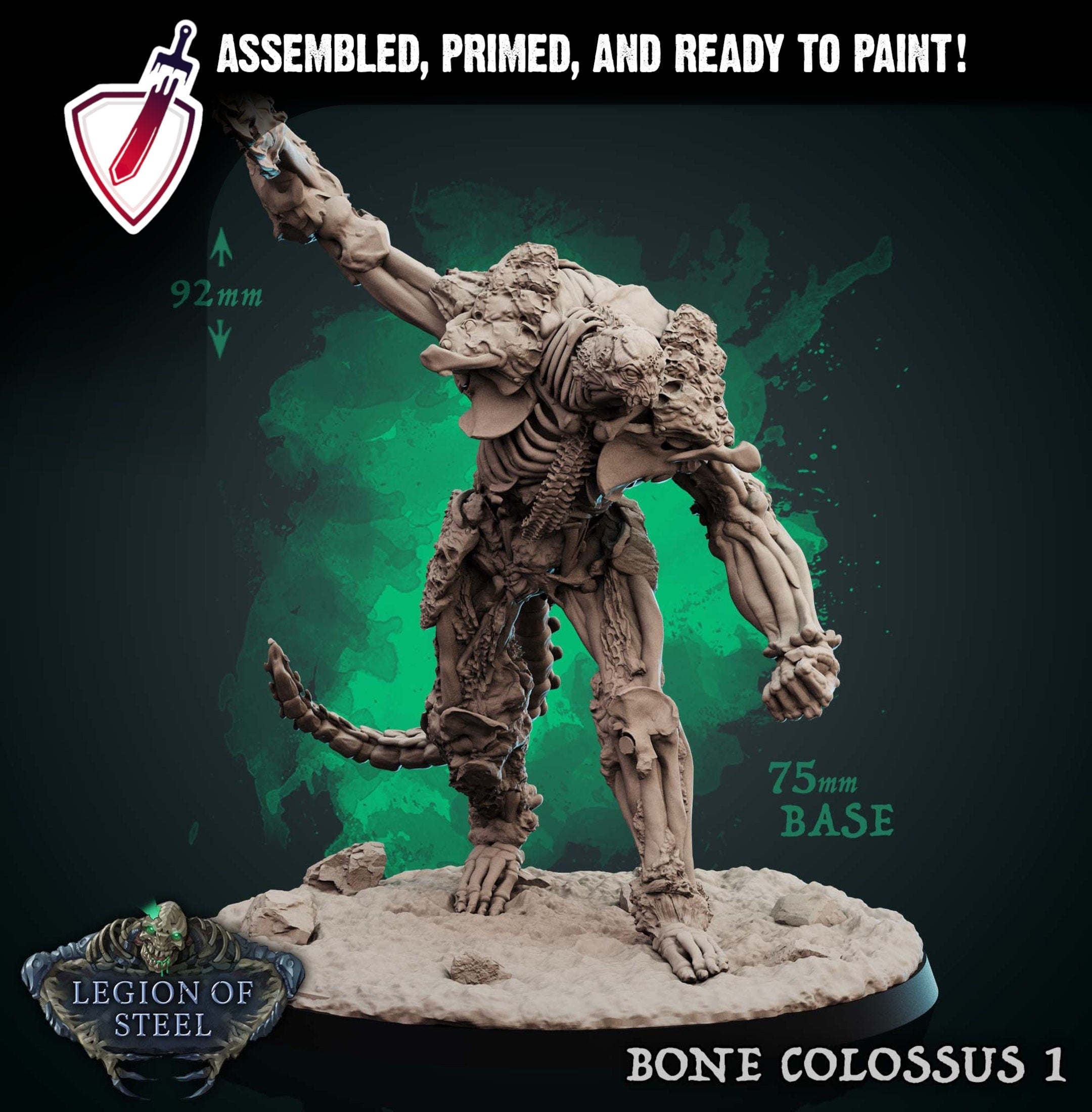 Bone Colossus | Miniatures by Mammoth Factory | Resin Mini For Tabletop Gaming, D&D, Pathfinder, and Painting | Assembled and Primed - Brush and Battle