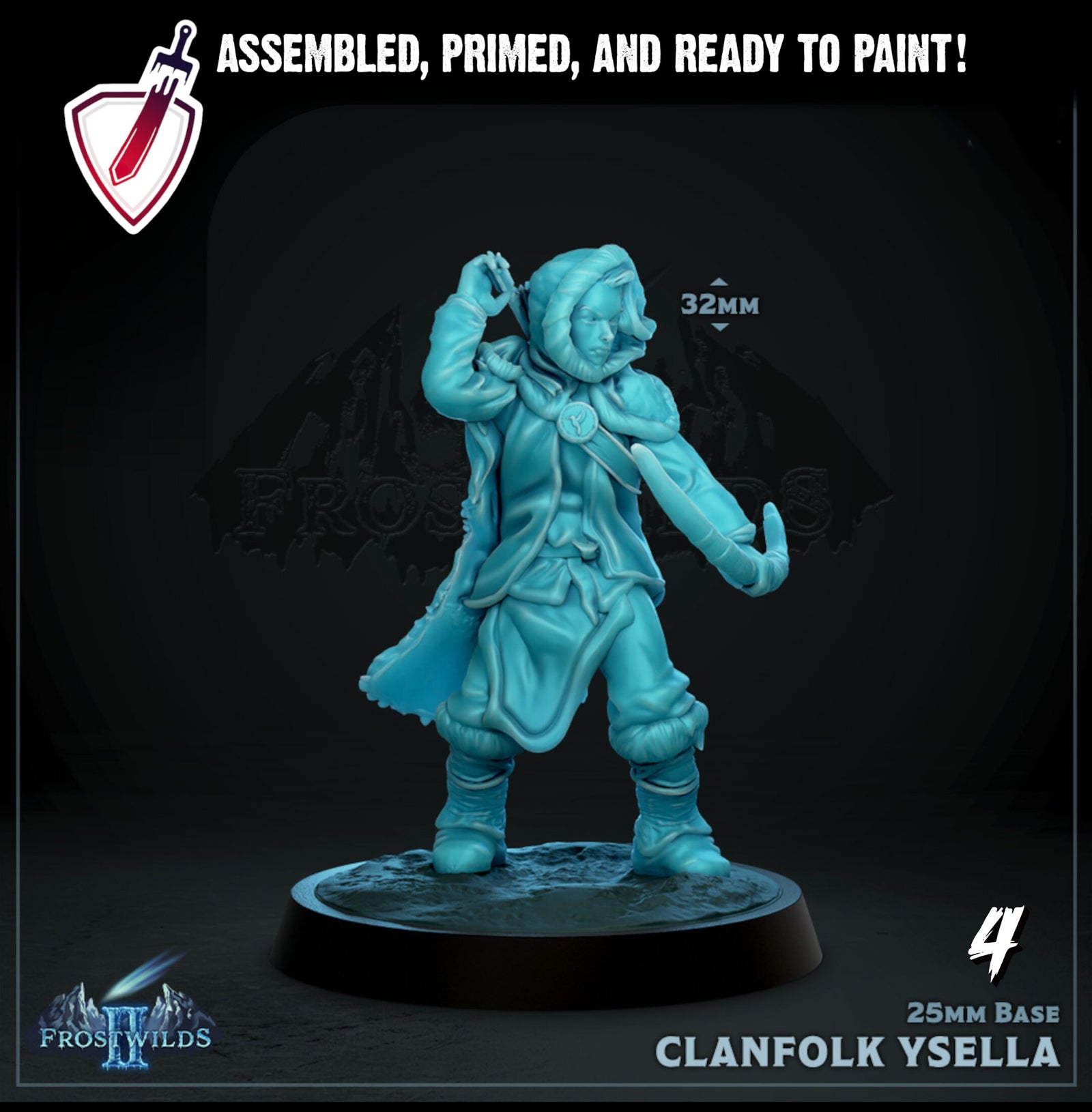 Clanfolk | Miniatures by Mammoth Factory | Resin Mini For Tabletop Gaming, D&D, Pathfinder, and Painting | Assembled and Primed