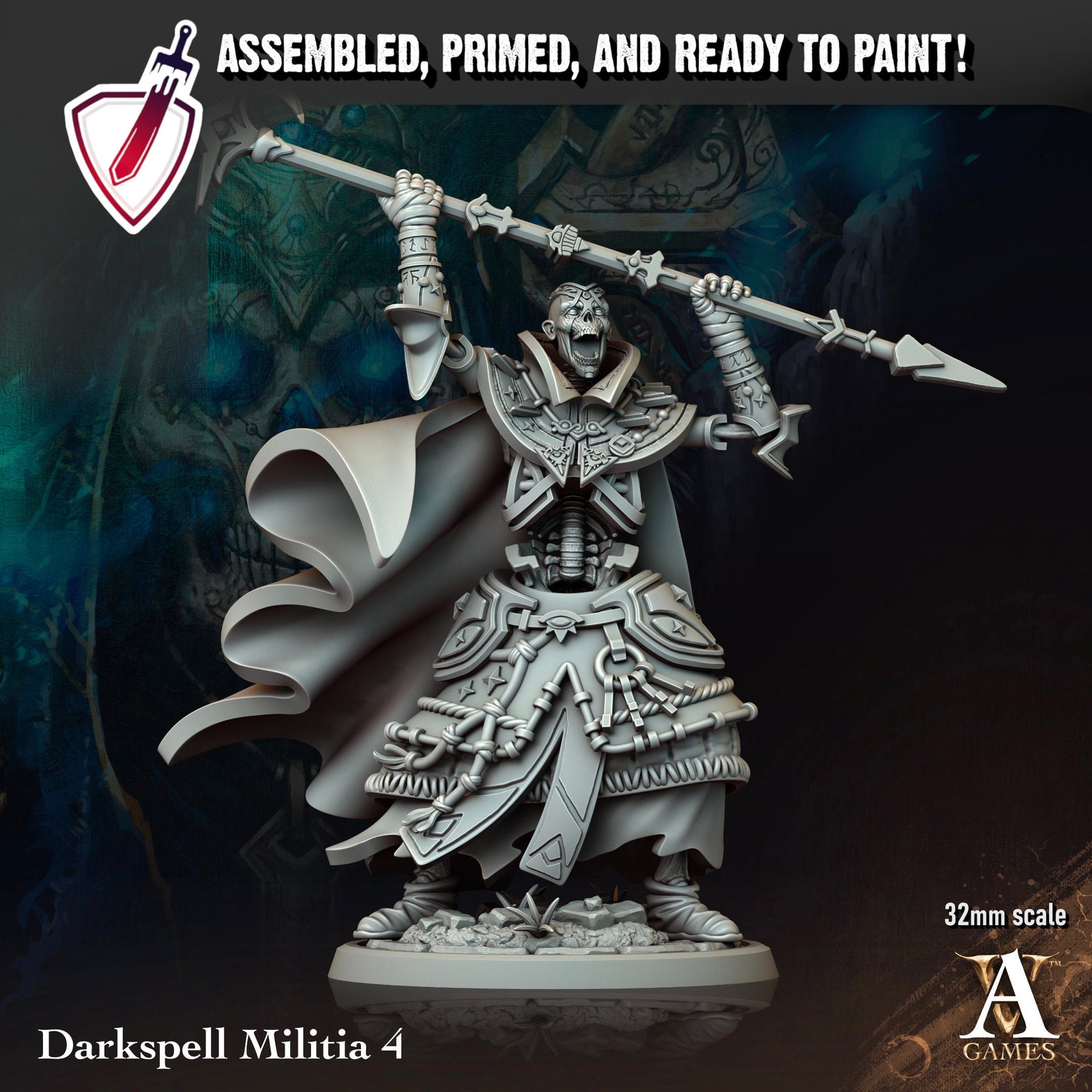 Darkspell Militia | Miniatures By Archvillain Games | For Tabletop Gaming, D&D, Pathfinder, And Painting | Assembled And Primed - Brush and Battle