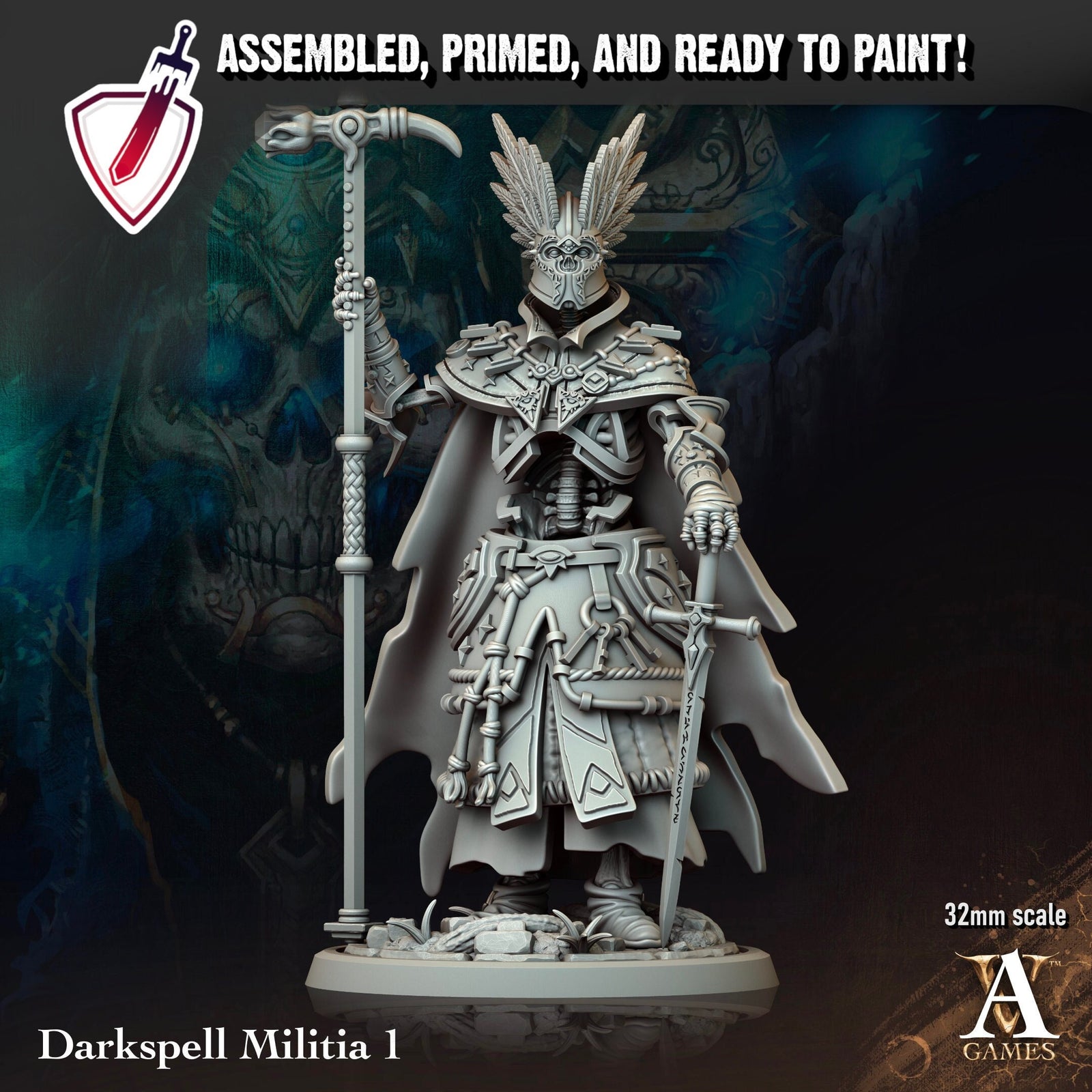 Darkspell Militia | Miniatures By Archvillain Games | For Tabletop Gaming, D&D, Pathfinder, And Painting | Assembled And Primed - Brush and Battle