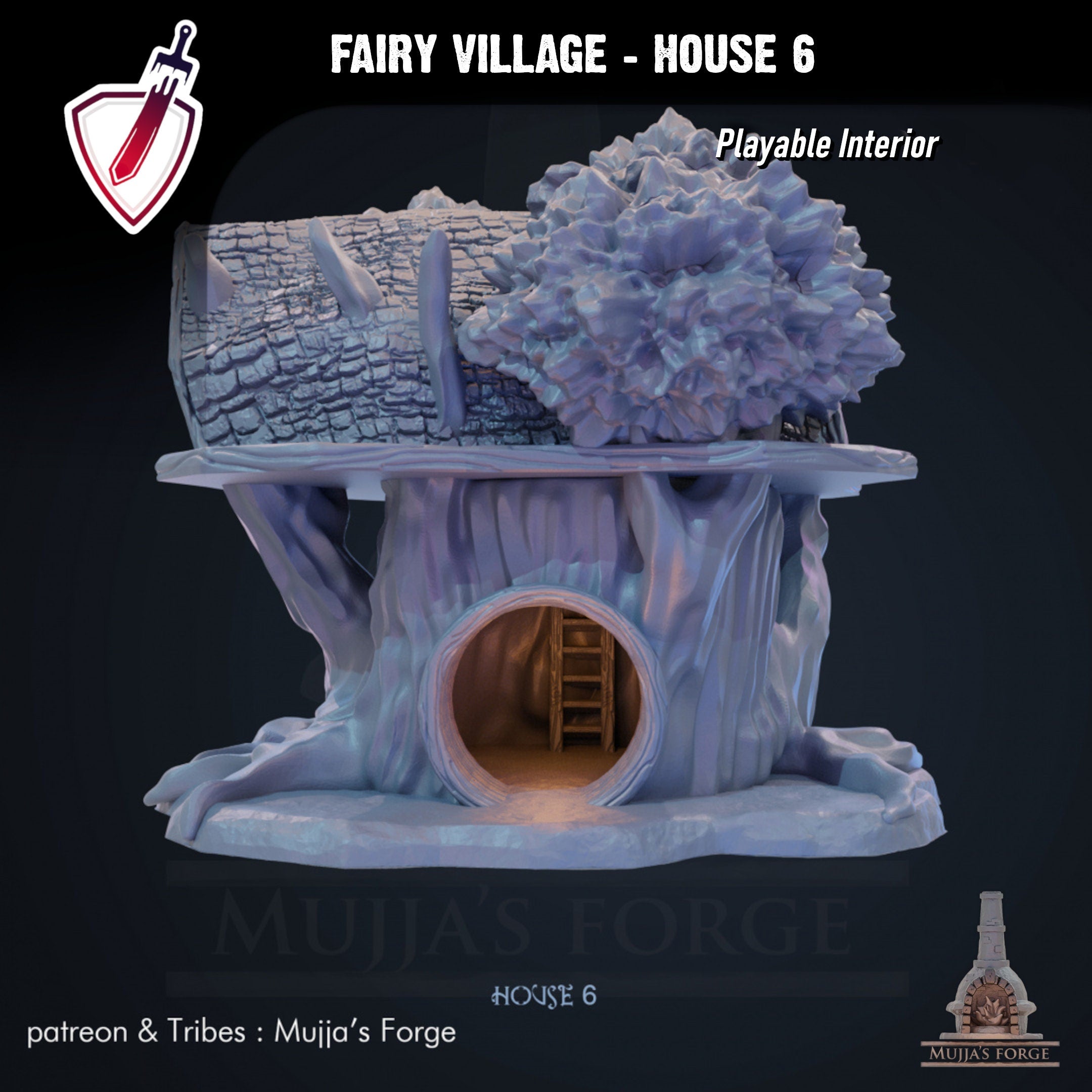 Fairy Village House 6 | By Mujja'S Forge | Forest Themed Building Terrain With Interior | Great For Any Tabletop RPG! - Brush and Battle