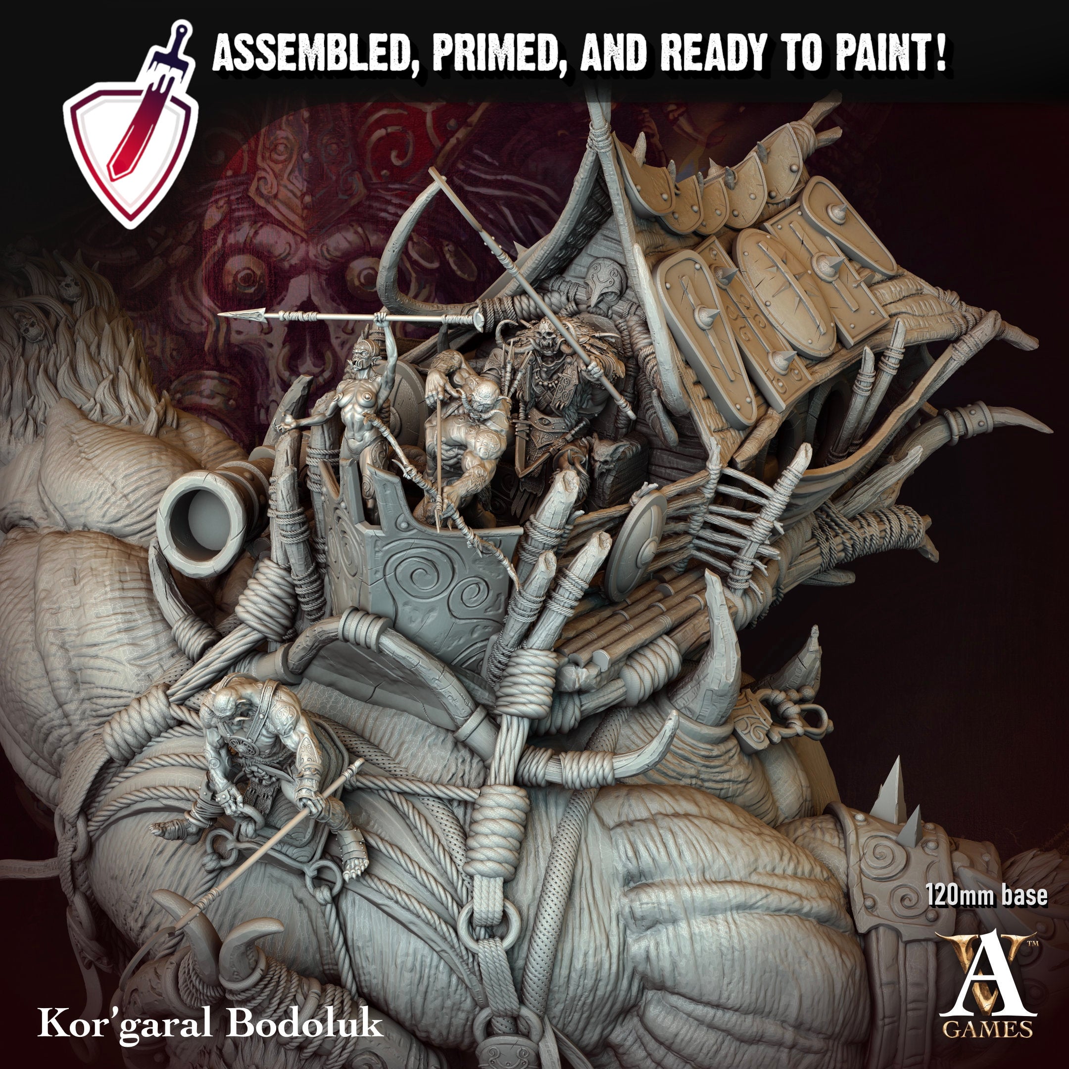 Kor'Garal Bodoluk | (Massive) Miniature By Archvillain Games | For Tabletop Gaming, D&D, Pathfinder, And Painting | Assembled And Primed - Brush and Battle