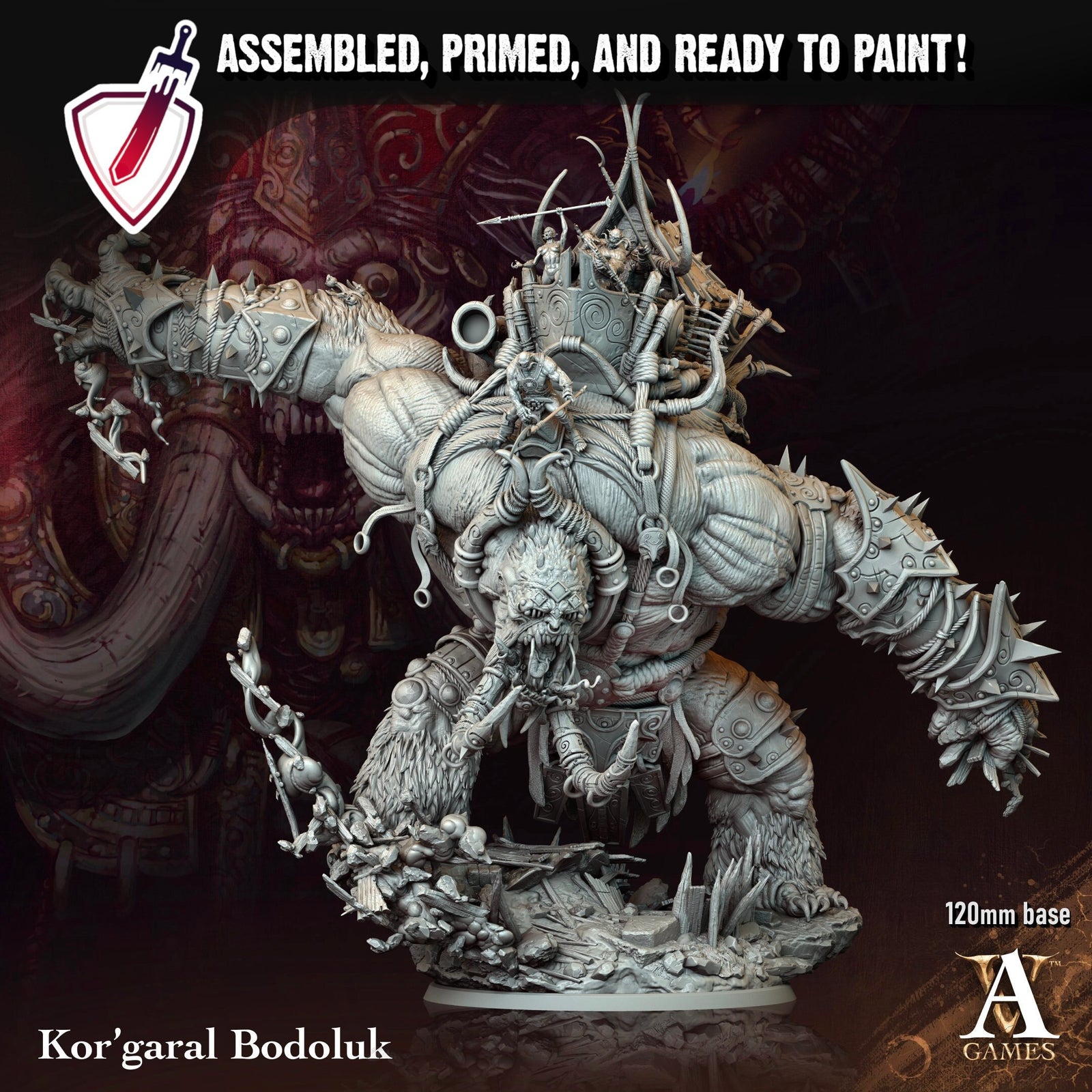 Kor'Garal Bodoluk | (Massive) Miniature By Archvillain Games | For Tabletop Gaming, D&D, Pathfinder, And Painting | Assembled And Primed - Brush and Battle