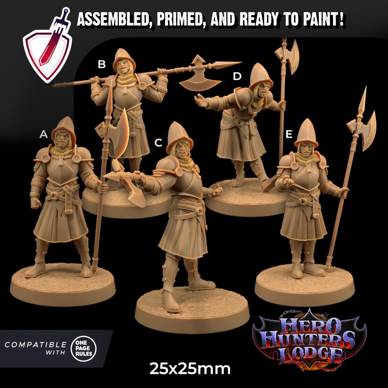 City Guards | Miniatures By Dragon Trappers Lodge | For Tabletop Gaming, D&D, Pathfinder, And Painting | Assembled And Primed - Brush and Battle