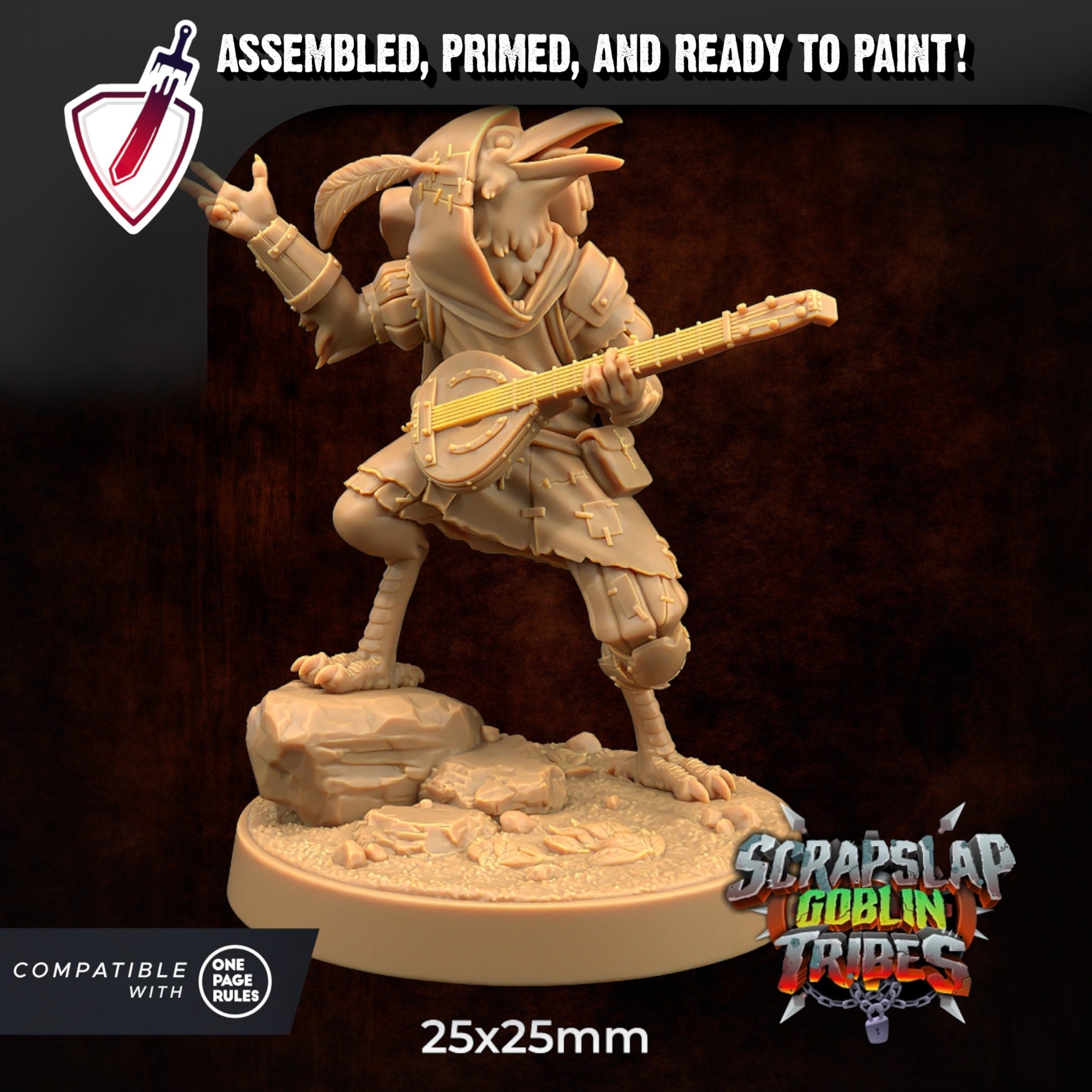 Can Can Kenku Bard | Miniature By Dragon Trappers Lodge | For Tabletop Gaming, D&D, Pathfinder, Painting | Assembled And Primed - Brush and Battle