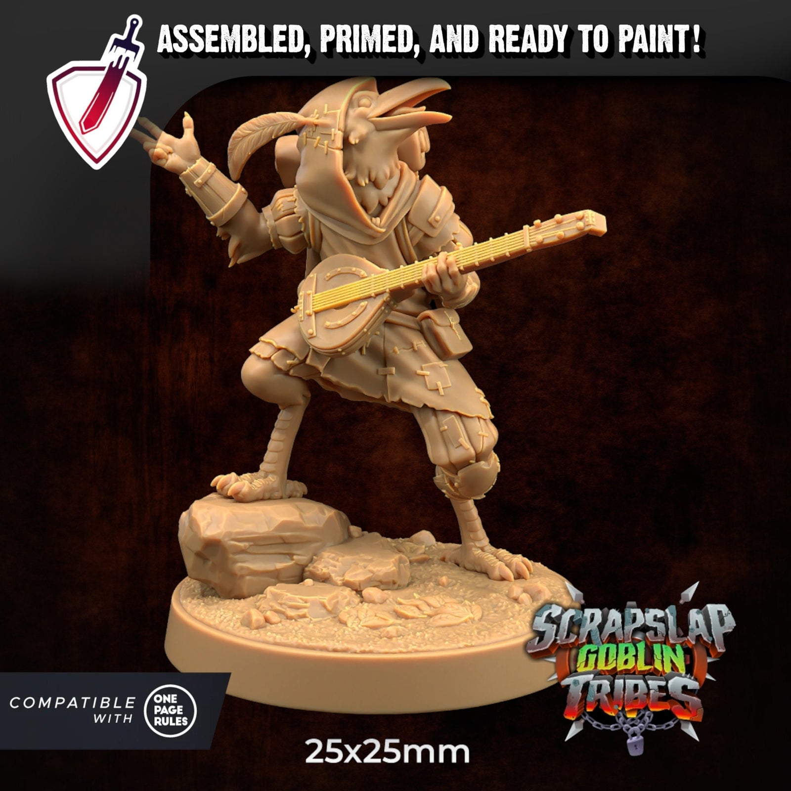 Can Can Kenku Bard | Miniature By Dragon Trappers Lodge | For Tabletop Gaming, D&D, Pathfinder, Painting | Assembled And Primed - Brush and Battle