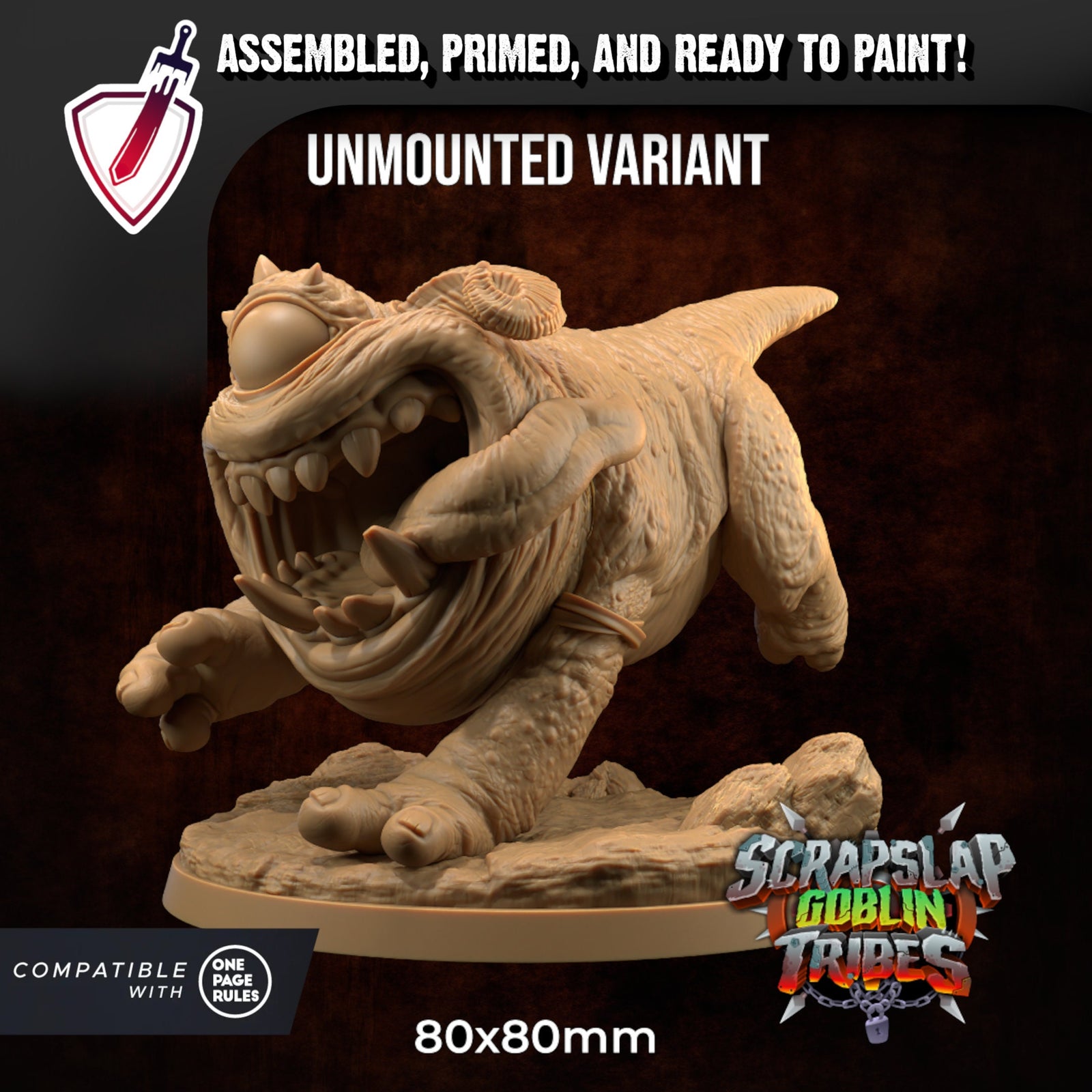 Giant Snorf Mount | Miniatures By Dragon Trappers Lodge | For Tabletop Gaming, D&D, Pathfinder, Painting | Assembled And Primed - Brush and Battle