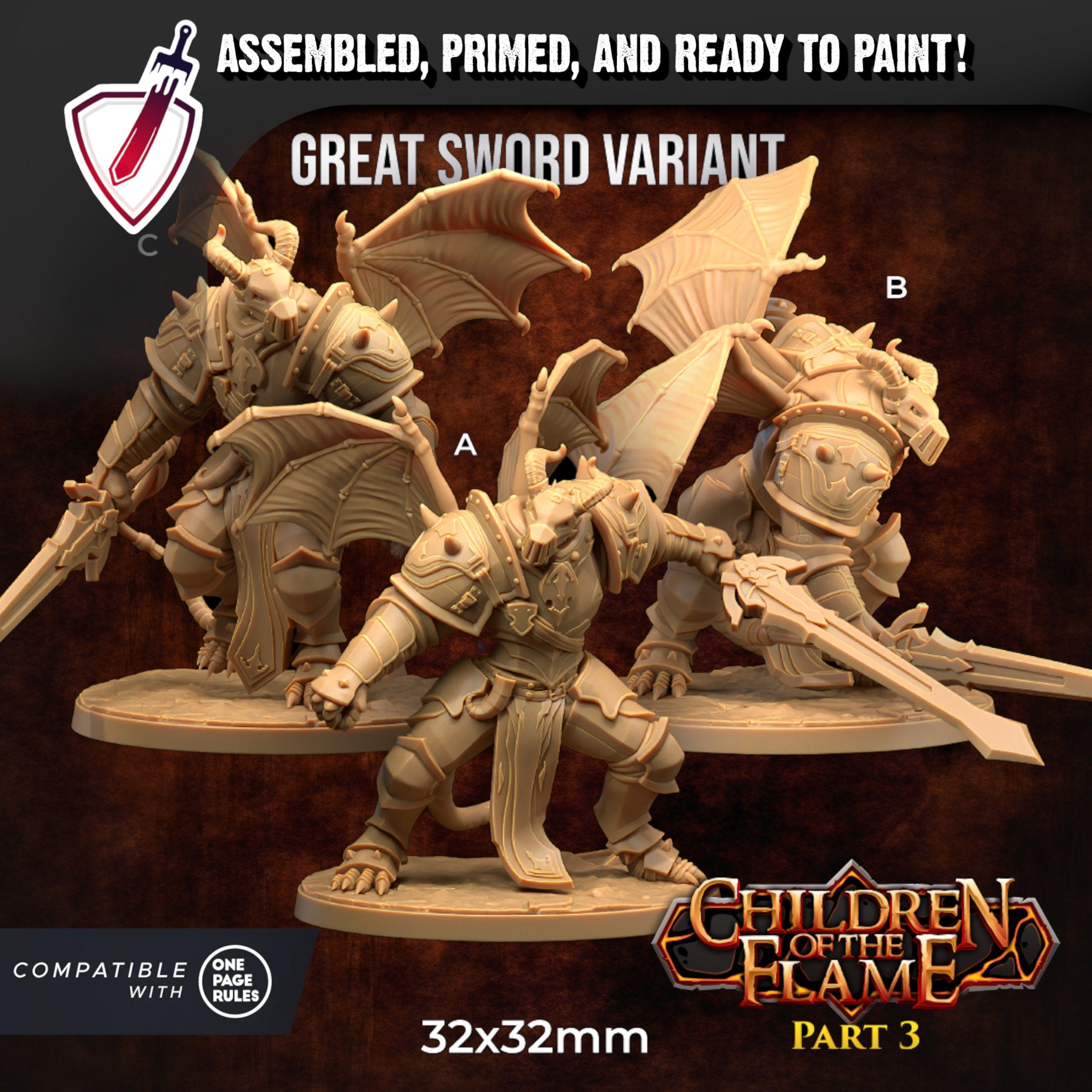Wyrmblood Vengeant | Miniatures By Dragon Trappers Lodge | For Tabletop Gaming, D&D, Pathfinder, Painting | Assembled And Primed - Brush and Battle