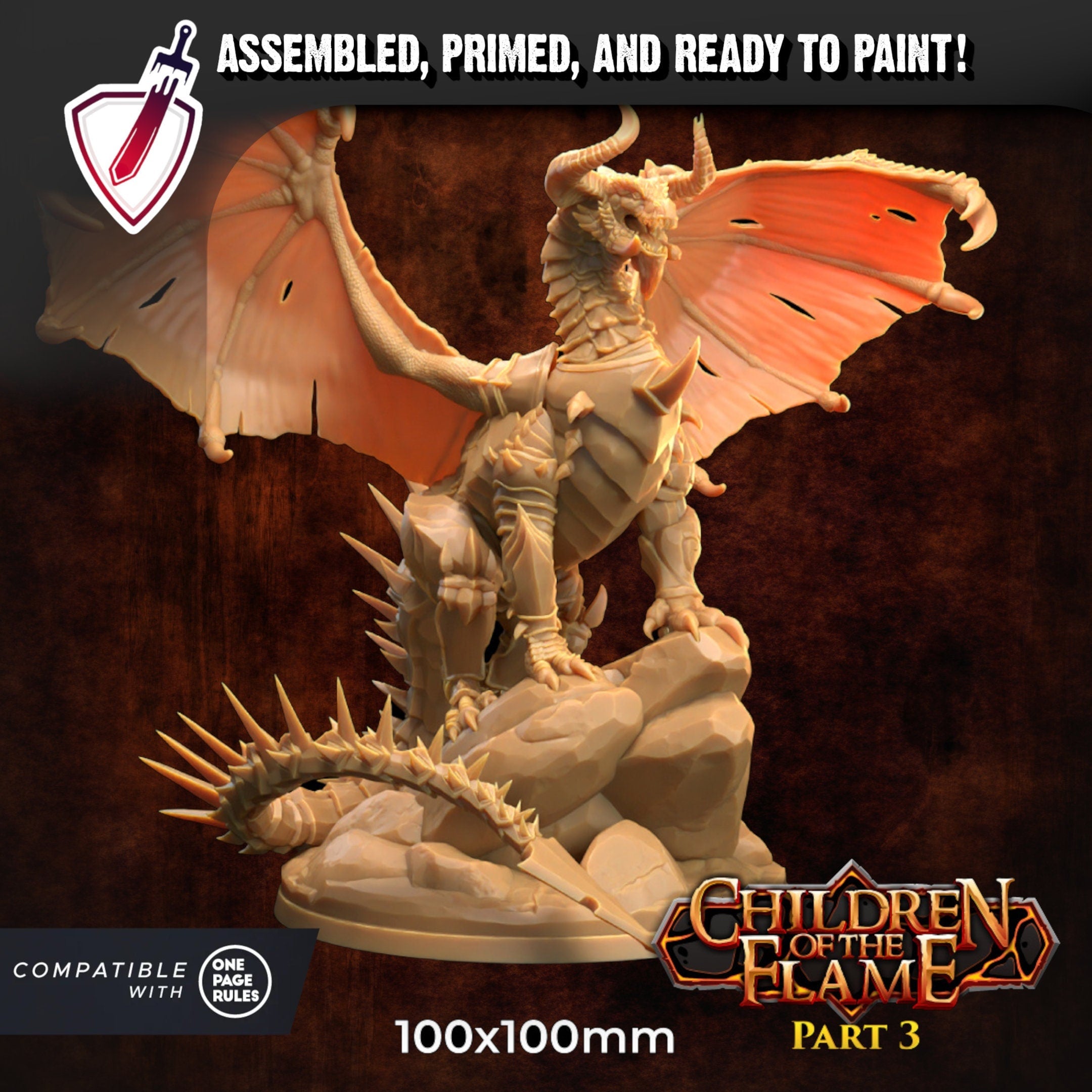 Tevrond The Devastator | (Massive) Miniature By Dragon Trappers Lodge | For Tabletop Gaming, D&D, Pathfinder, Painting | Assembled And Primed - Brush and Battle