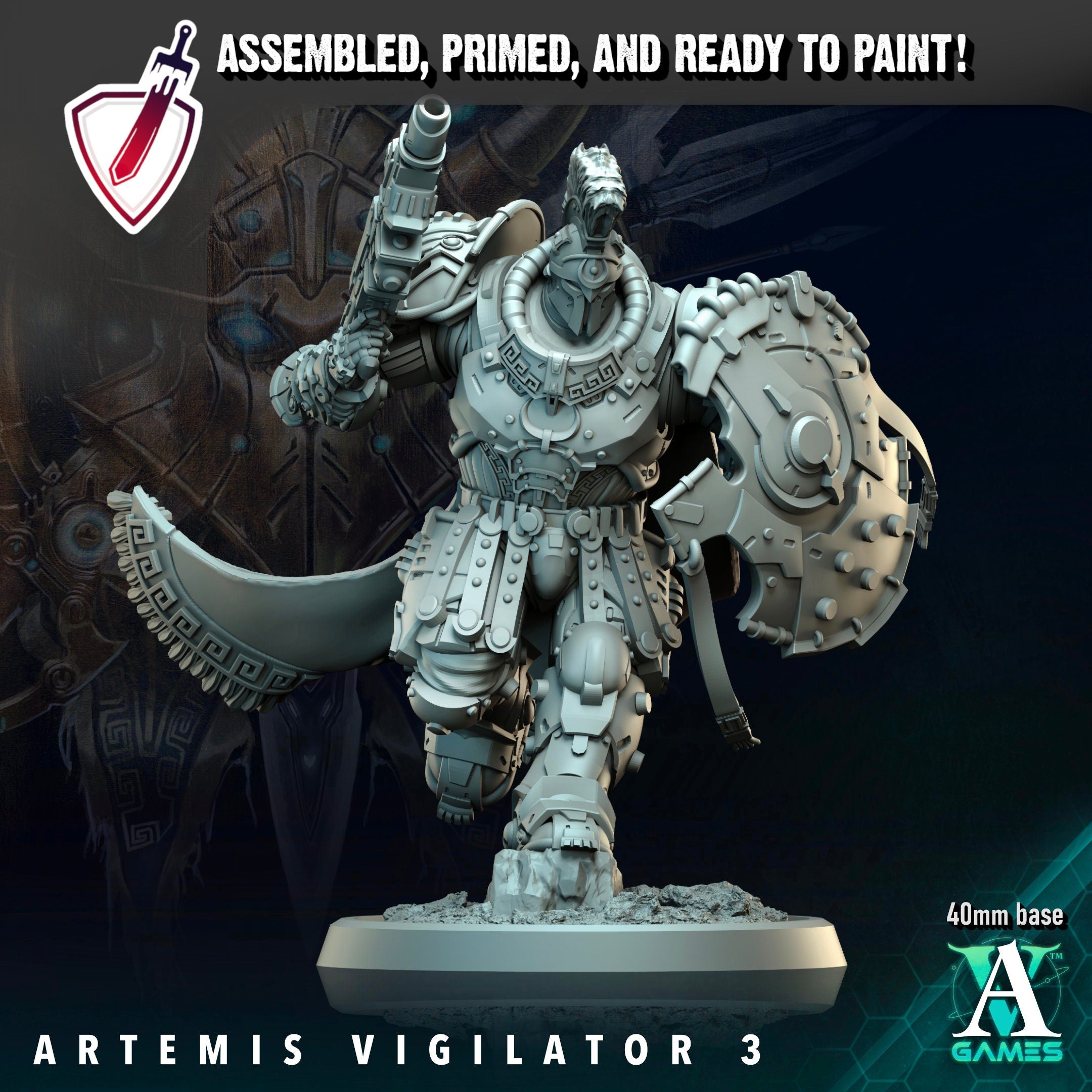 Artemis Vigilators | Miniatures By Archvillain Games | For Tabletop Gaming, D&D, Wargaming, And Painting | Assembled And Primed - Brush and Battle