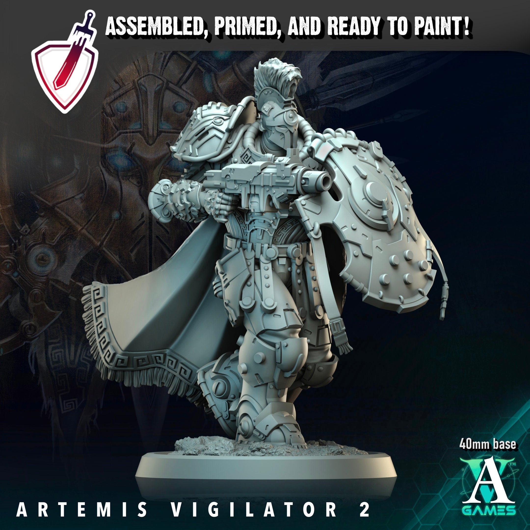 Artemis Vigilators | Miniatures By Archvillain Games | For Tabletop Gaming, D&D, Wargaming, And Painting | Assembled And Primed - Brush and Battle