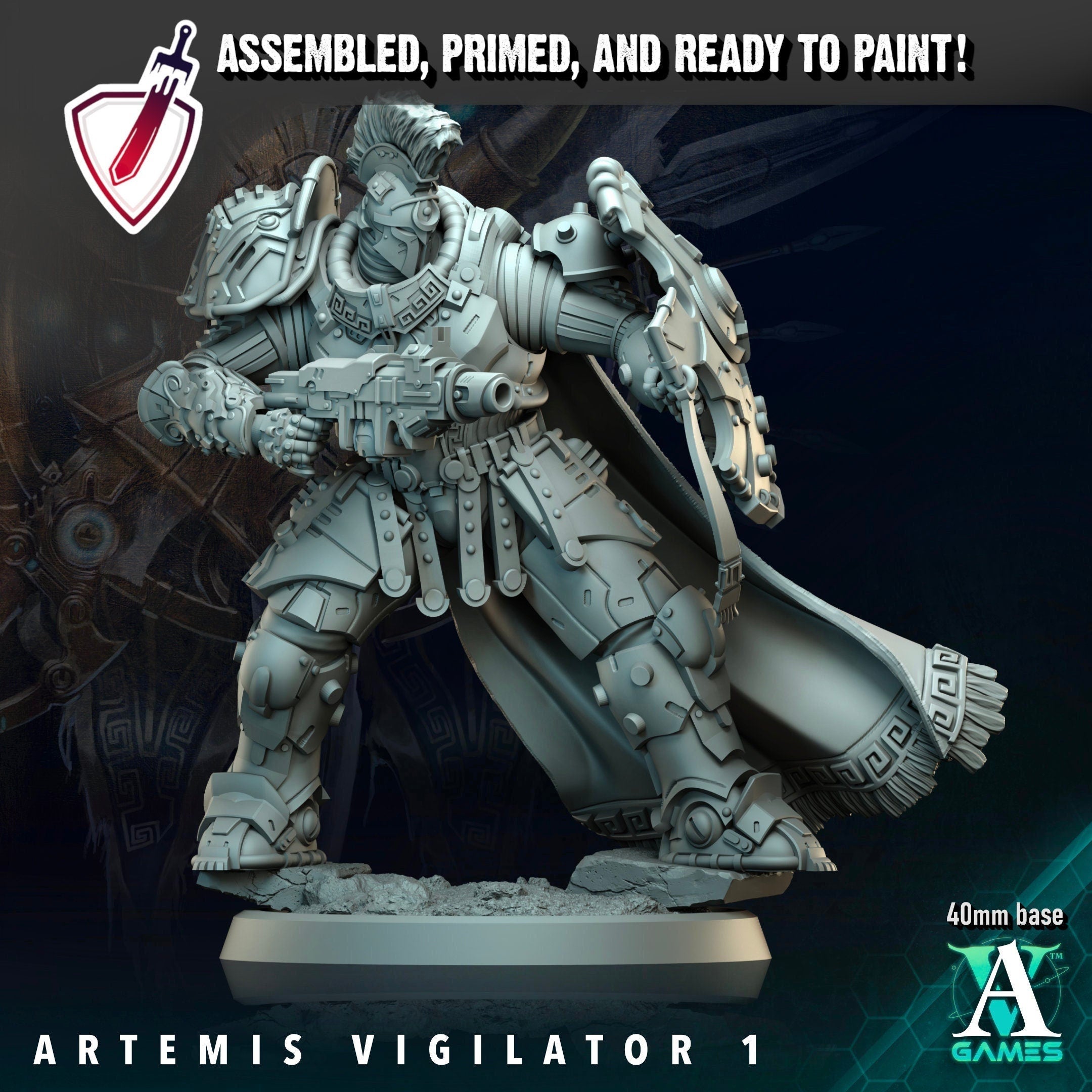 Artemis Vigilators | Miniatures By Archvillain Games | For Tabletop Gaming, D&D, Wargaming, And Painting | Assembled And Primed - Brush and Battle