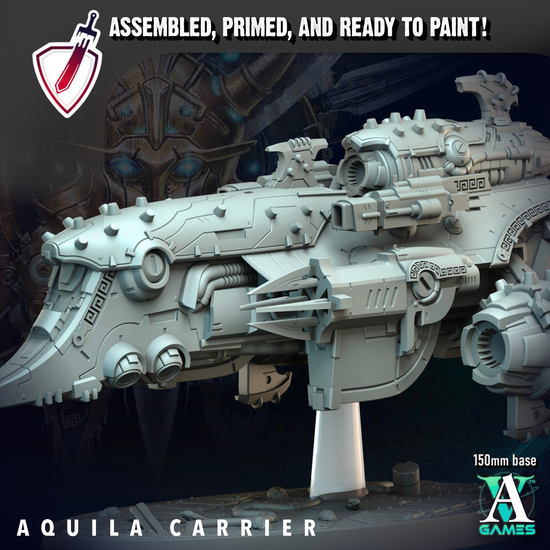 Aquila Carrier | Miniature By Archvillain Games | For Tabletop Gaming, D&D, Wargaming, And Painting | Assembled And Primed - Brush and Battle