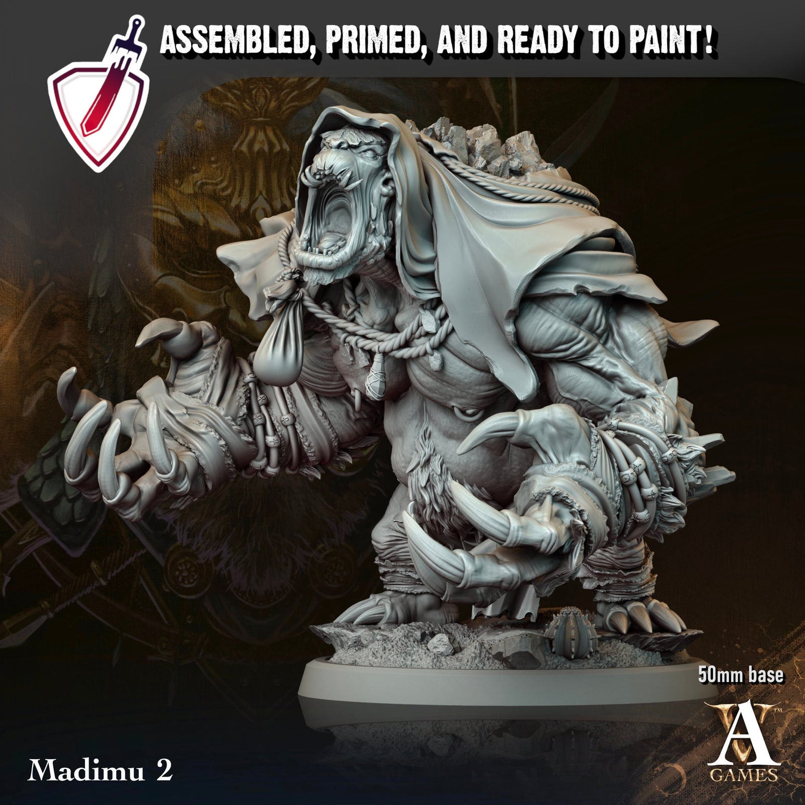 Madimu | Miniatures By Archvillain Games | For Tabletop Gaming, D&D, Pathfinder, And Painting | Assembled And Primed - Brush and Battle