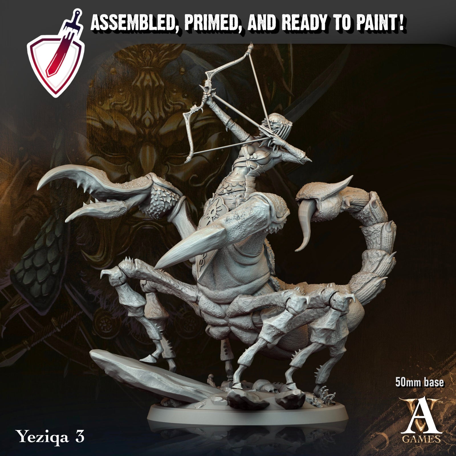 Yeziqa | Miniatures By Archvillain Games | For Tabletop Gaming, D&D, Pathfinder, And Painting | Assembled And Primed - Brush and Battle