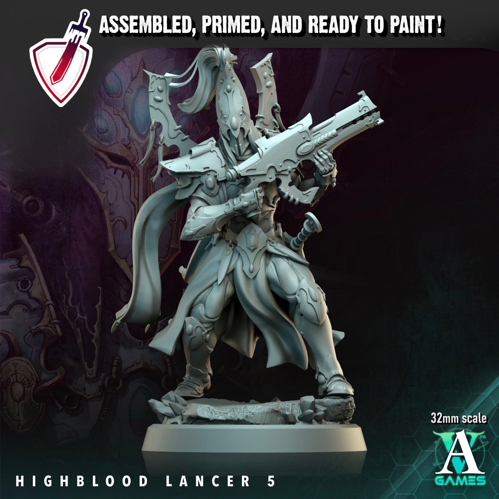 Highblood Lancers | Miniatures By Archvillain Games | For Tabletop Gaming, D&D, Wargaming, And Painting | Assembled And Primed - Brush and Battle