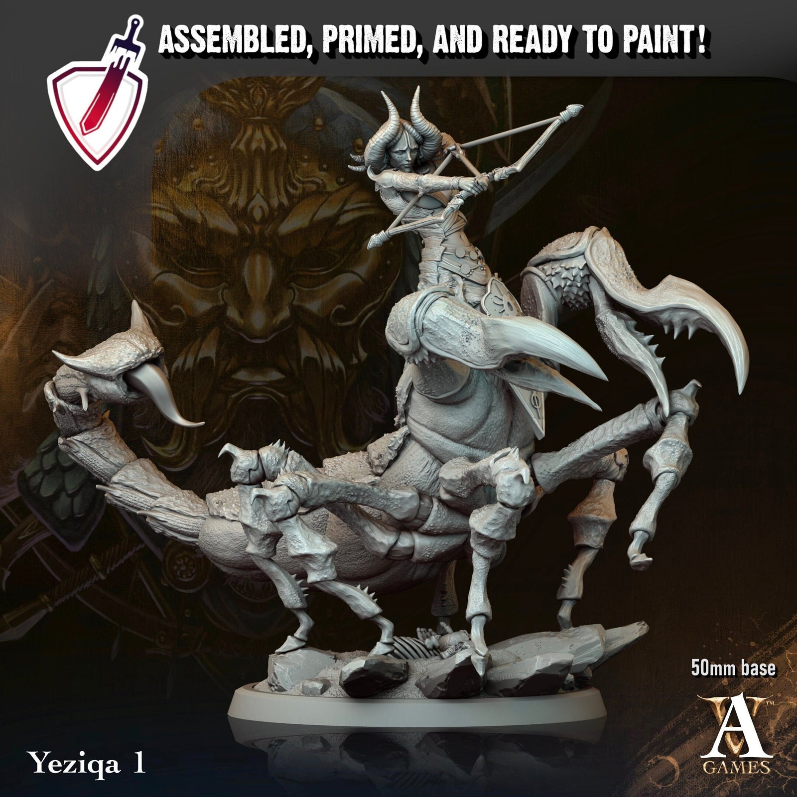 Yeziqa | Miniatures By Archvillain Games | For Tabletop Gaming, D&D, Pathfinder, And Painting | Assembled And Primed - Brush and Battle